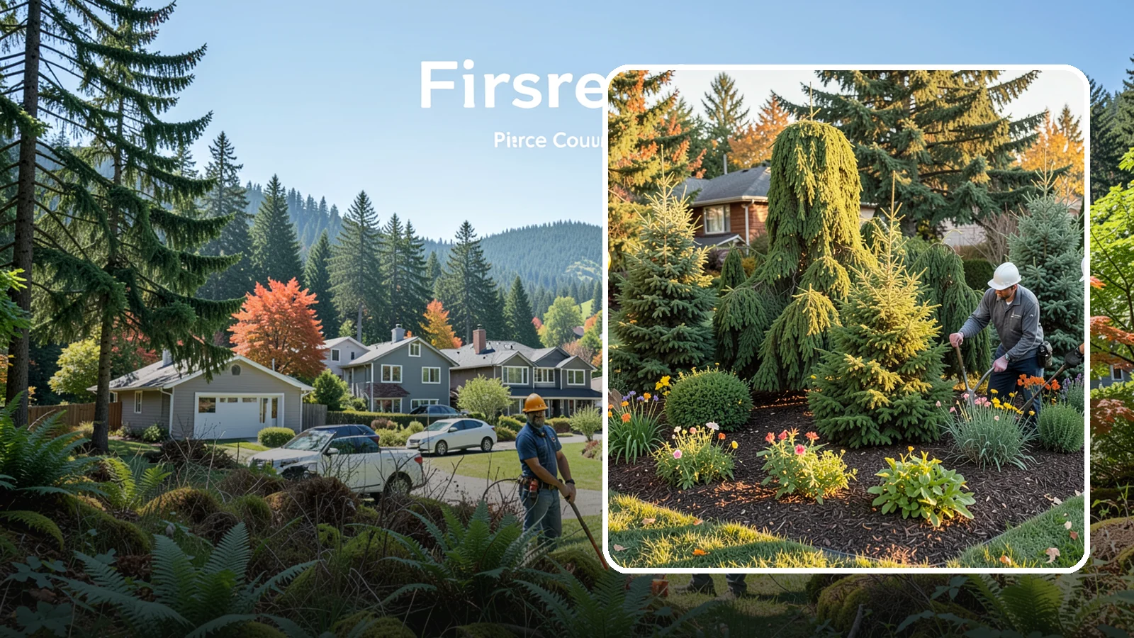 Evergreen Tree Planting in Fircrest, Pierce County, WA - We plant evergreen trees that keep Northwest landscapes green and screened all year long.