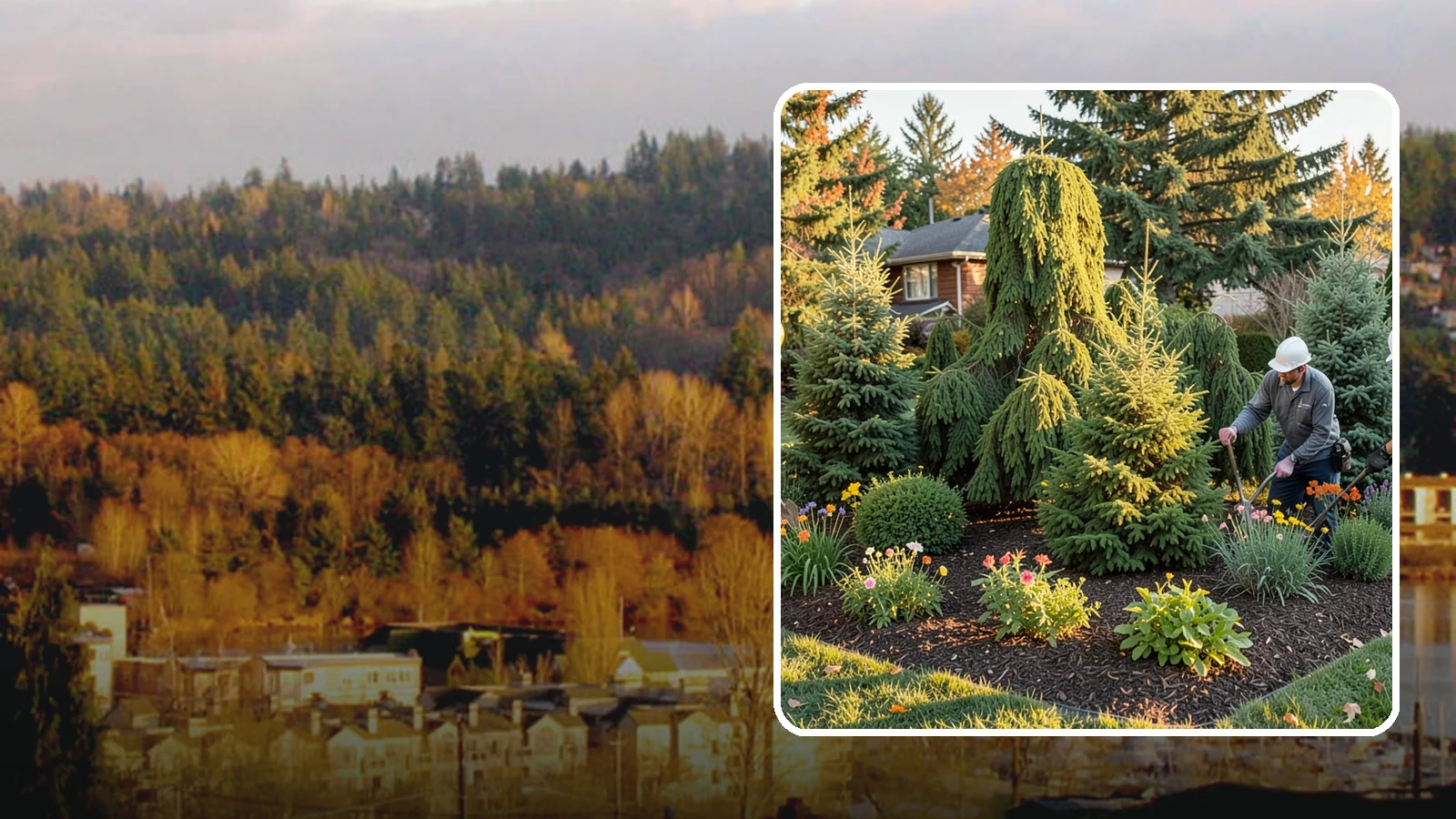 Evergreen Tree Planting in Kenmore, King County, WA - We plant evergreen trees that keep Northwest landscapes green and screened all year long.