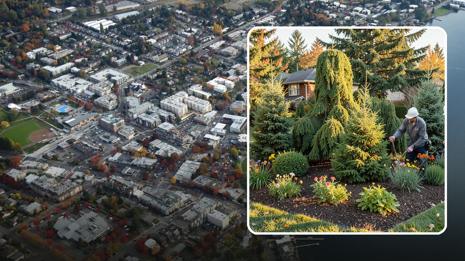 Evergreen Tree Planting in Kirkland, King County, WA - We plant evergreen trees that keep Northwest landscapes green and screened all year long.