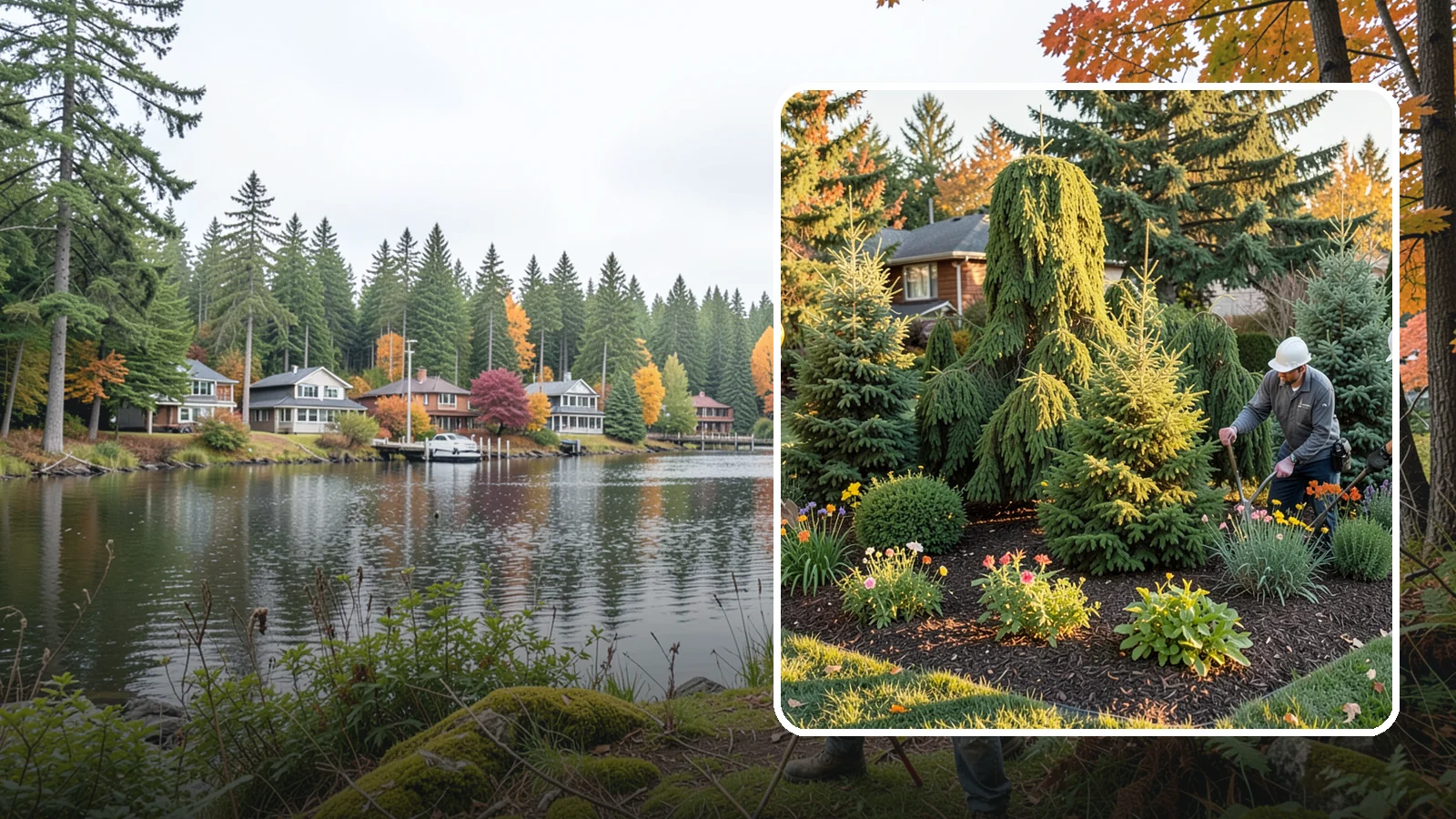 Evergreen Tree Planting in La Conner, Skagit County, WA - We plant evergreen trees that keep Northwest landscapes green and screened all year long.
