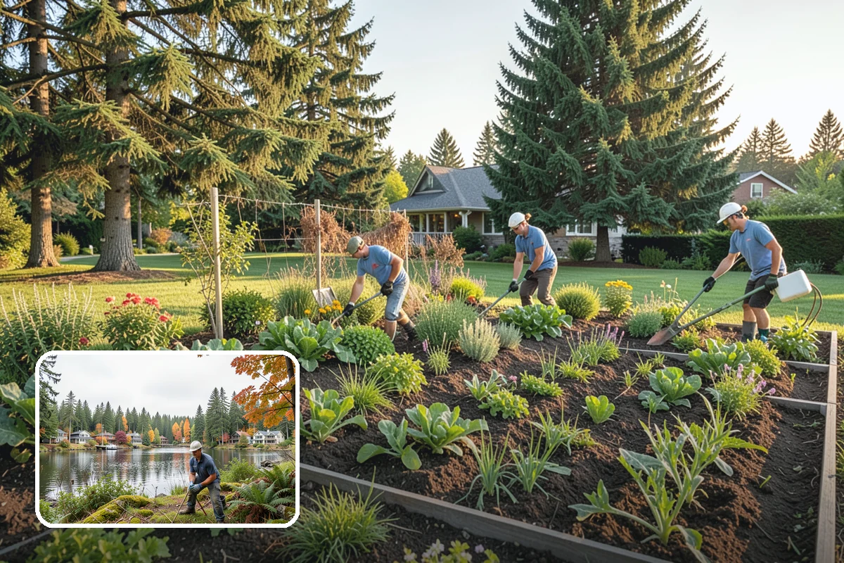 Evergreen Tree Planting in La Conner, Skagit County, WA - Year-round green color, privacy, and structure
