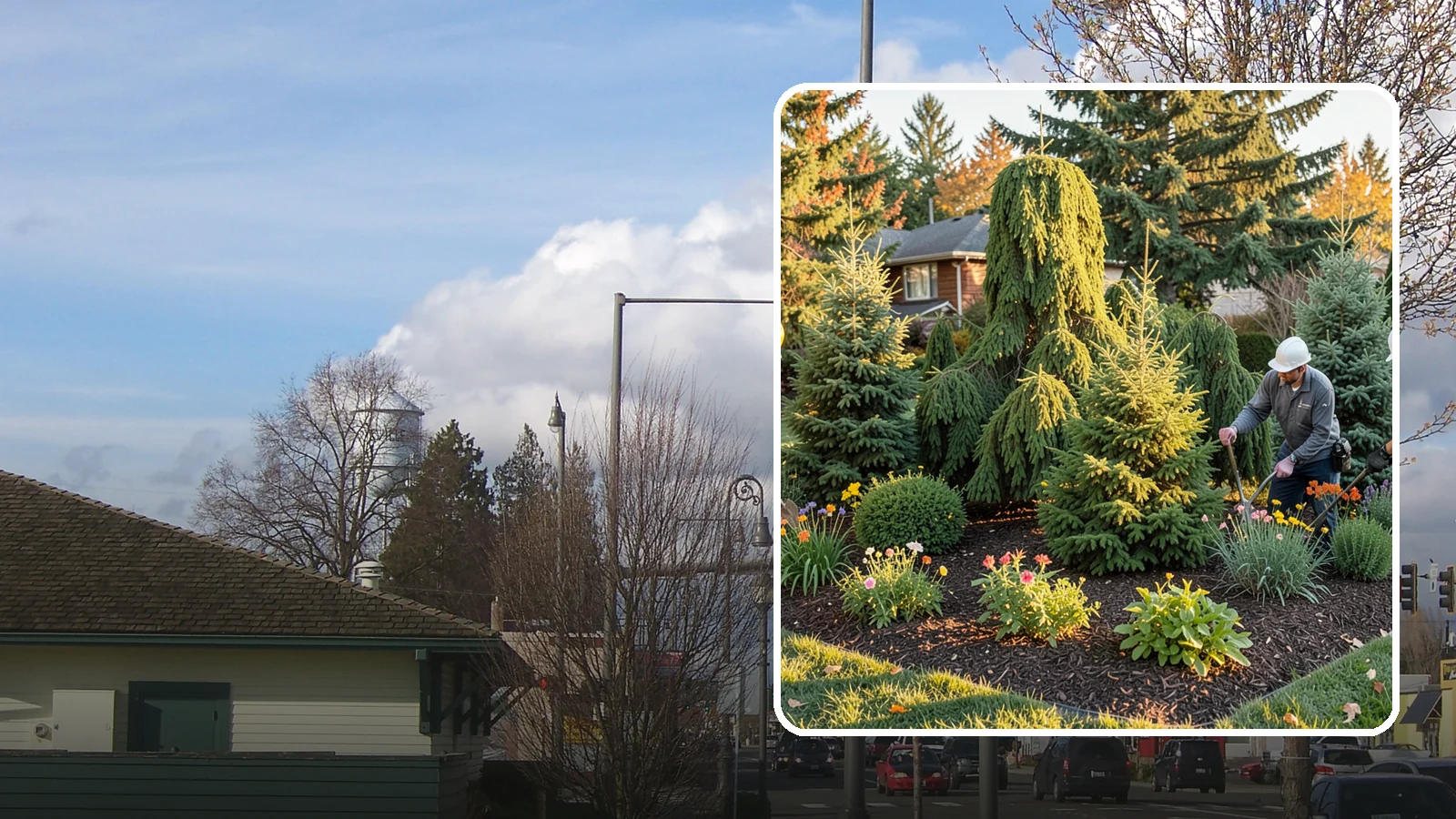 Evergreen Tree Planting in Marysville, Snohomish County, WA - We plant evergreen trees that keep Northwest landscapes green and screened all year long.
