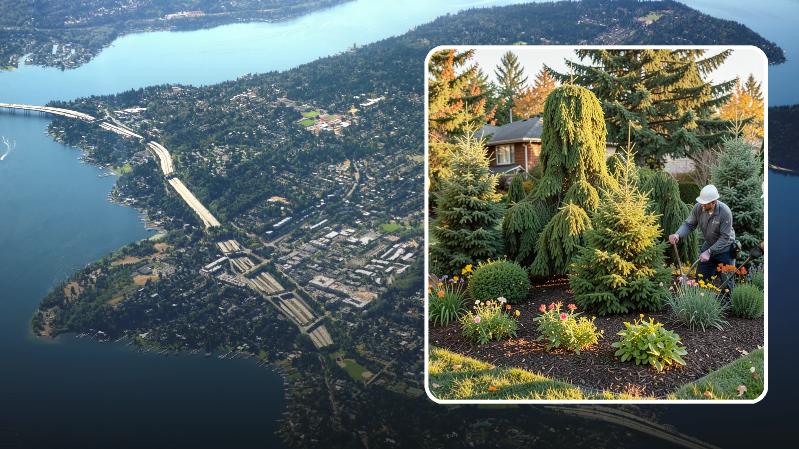 Evergreen Tree Planting in Mercer Island, King County, WA - We plant evergreen trees that keep Northwest landscapes green and screened all year long.