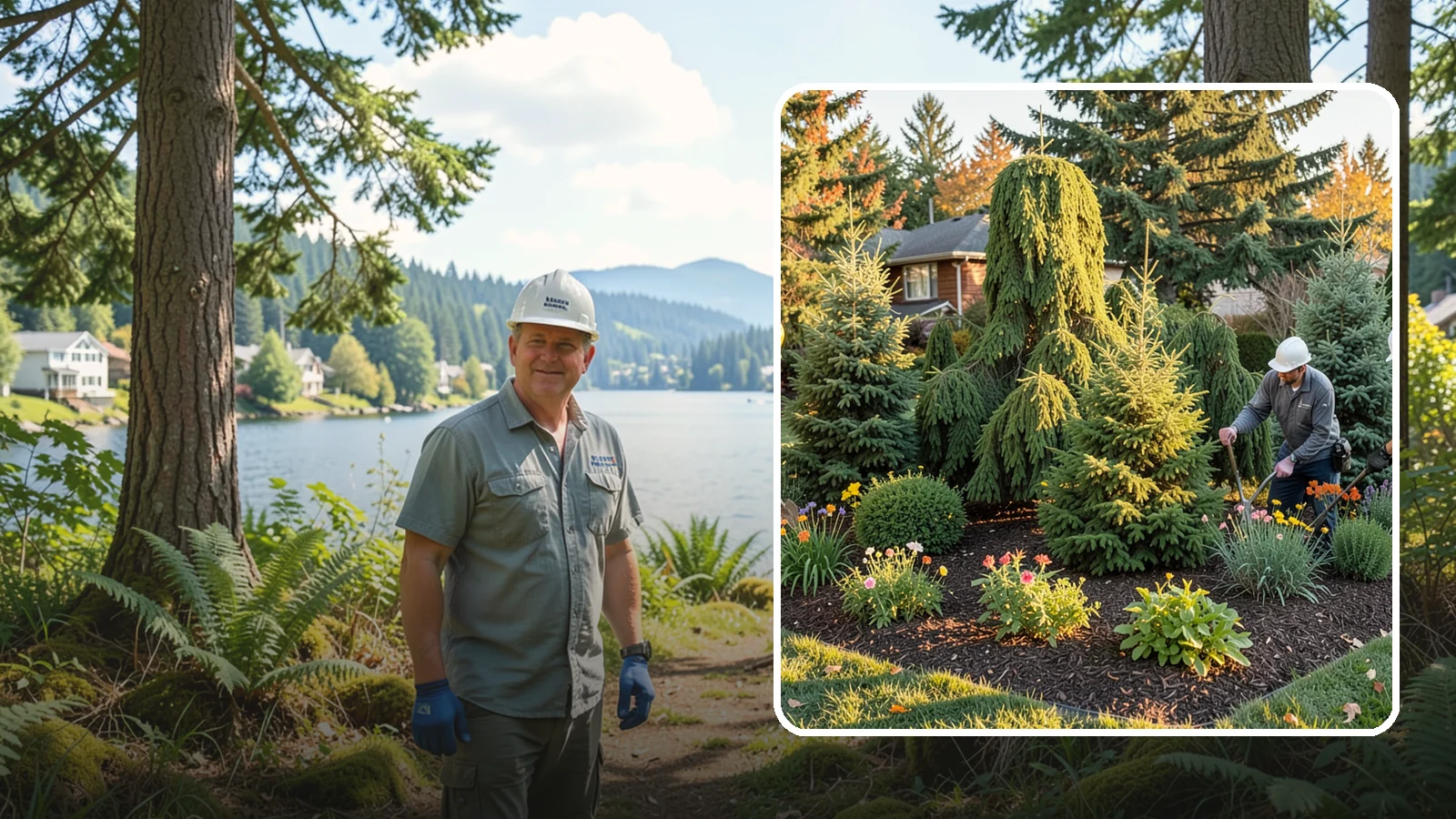 Evergreen Tree Planting in Milton, King County, WA - We plant evergreen trees that keep Northwest landscapes green and screened all year long.