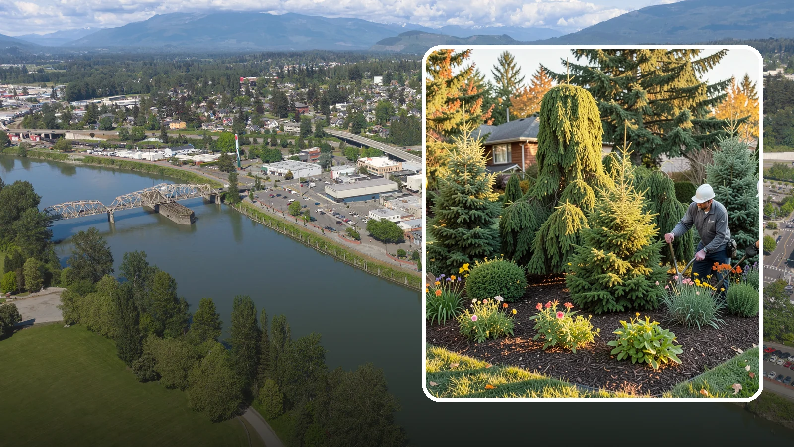 Evergreen Tree Planting in Mount Vernon, Skagit County, WA - We plant evergreen trees that keep Northwest landscapes green and screened all year long.