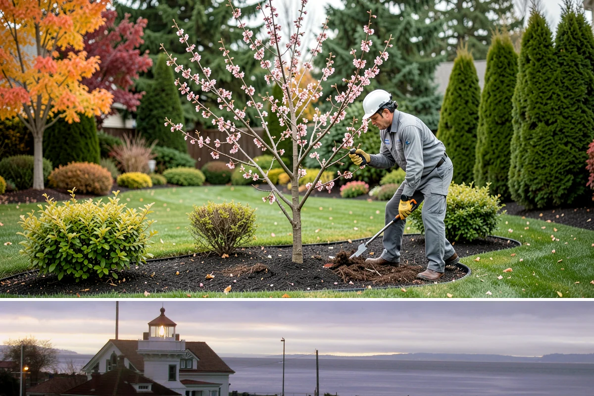 Evergreen Tree Planting in Mukilteo, Snohomish County, WA - Fall is the prime window so Northwest winter rains establish roots, though early spring planting also succeeds ahead of the dry...