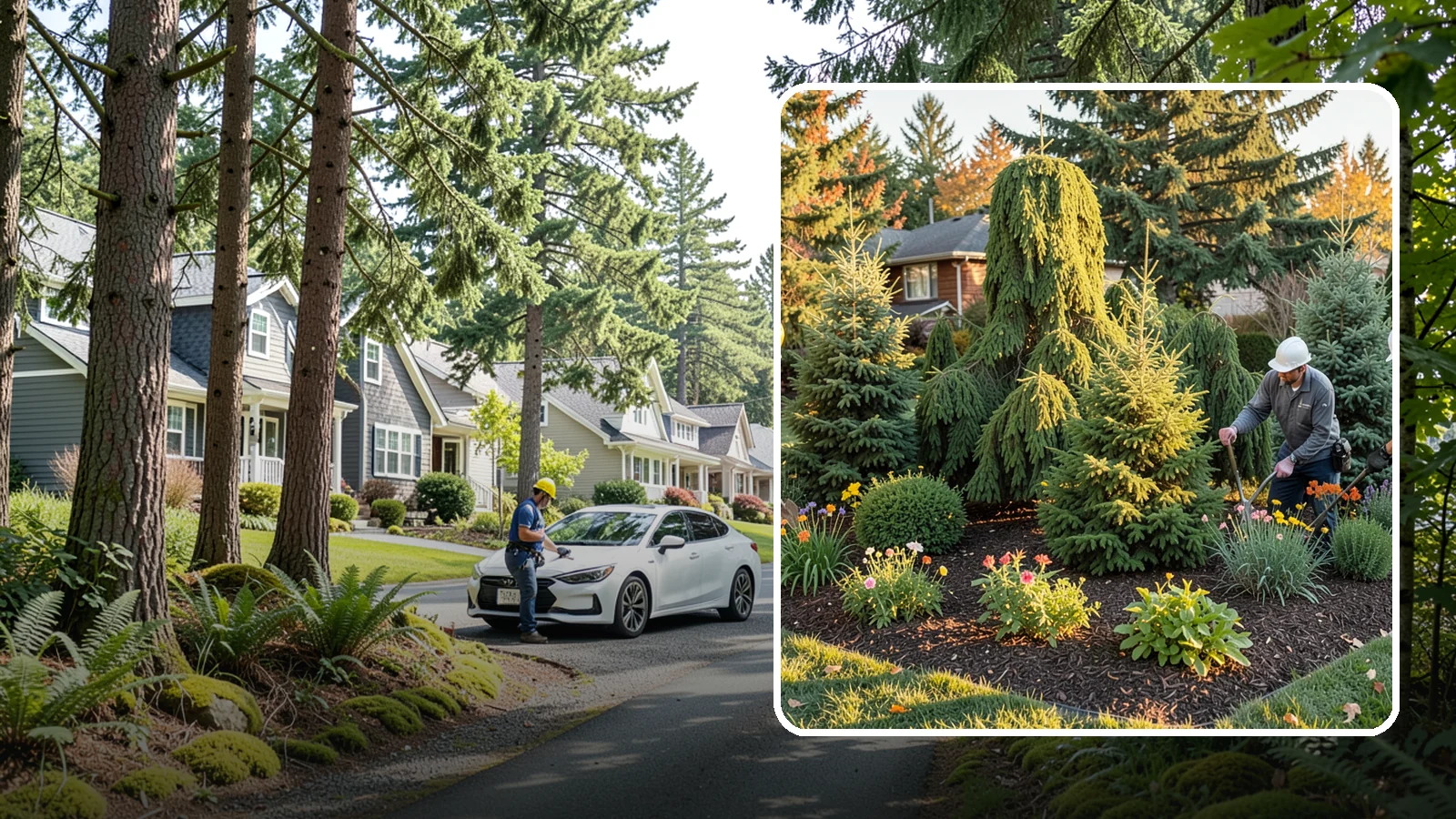 Evergreen Tree Planting in Normandy Park, King County, WA - We plant evergreen trees that keep Northwest landscapes green and screened all year long.