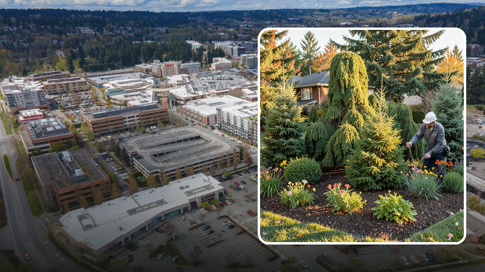 Evergreen Tree Planting in Redmond, King County, WA - We plant evergreen trees that keep Northwest landscapes green and screened all year long.