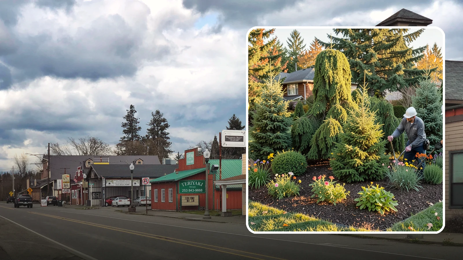 Evergreen Tree Planting in Roy, Pierce County, WA - We plant evergreen trees that keep Northwest landscapes green and screened all year long.