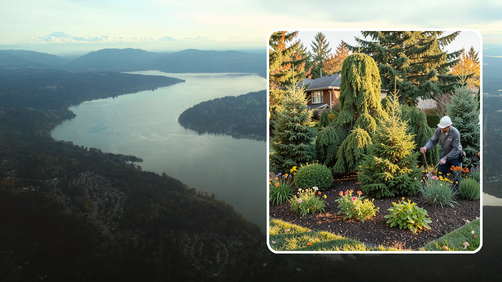 Evergreen Tree Planting in Sammamish, King County, WA - We plant evergreen trees that keep Northwest landscapes green and screened all year long.