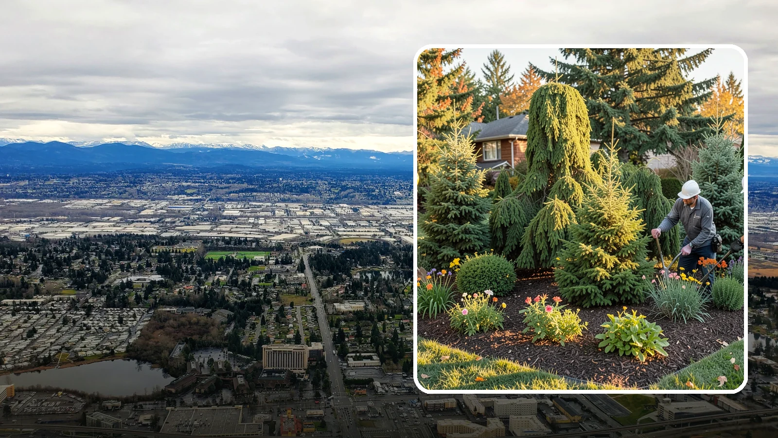 Evergreen Tree Planting in SeaTac, King County, WA - We plant evergreen trees that keep Northwest landscapes green and screened all year long.