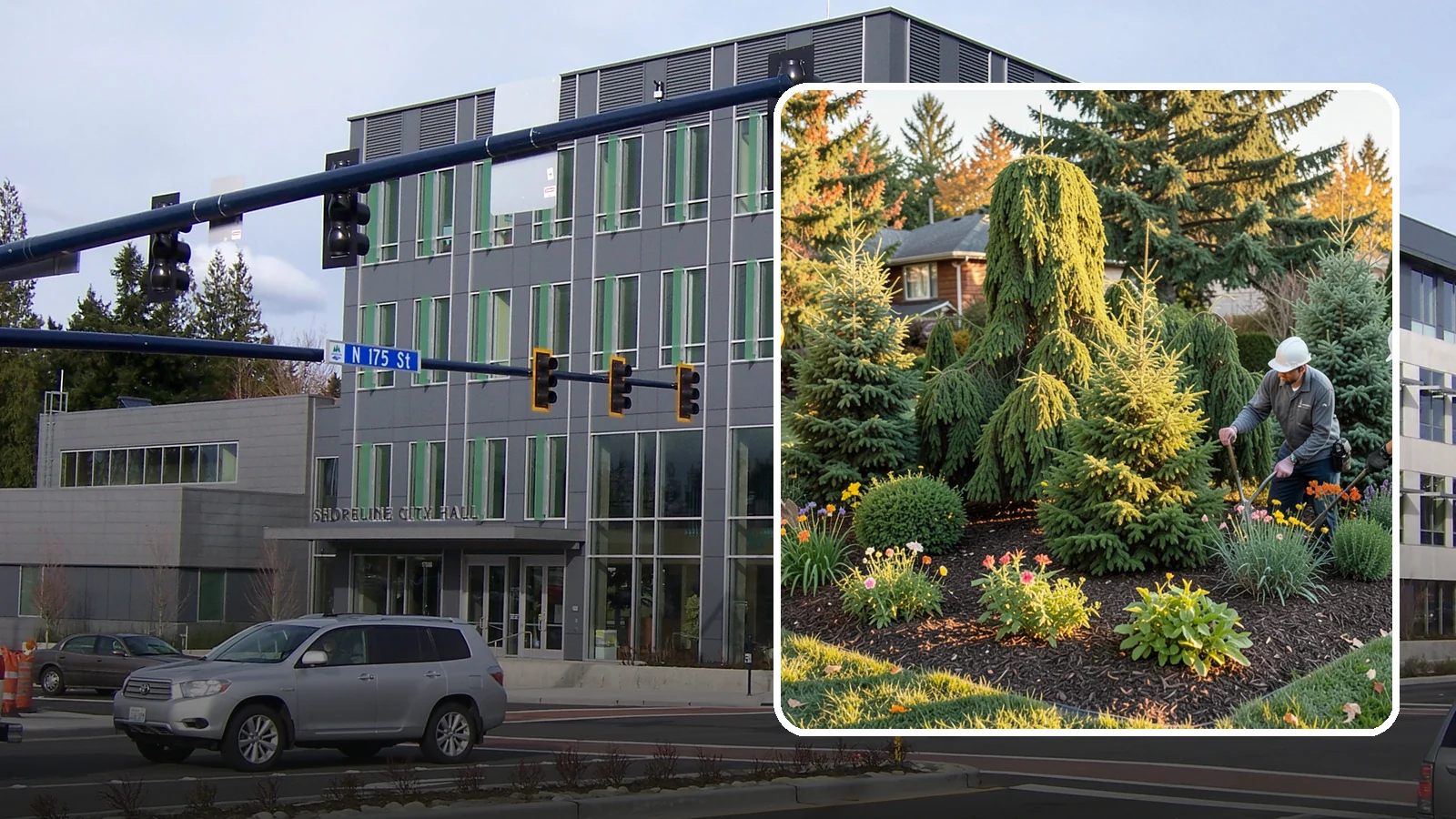 Evergreen Tree Planting in Shoreline, King County, WA - We plant evergreen trees that keep Northwest landscapes green and screened all year long.