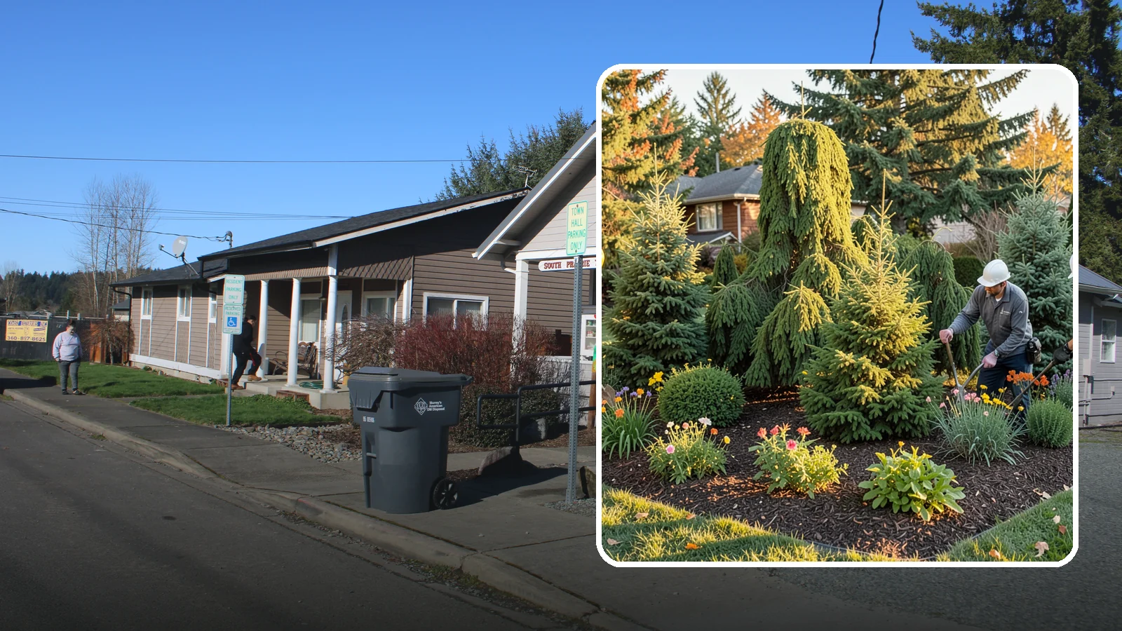 Evergreen Tree Planting in South Prairie, Pierce County, WA - We plant evergreen trees that keep Northwest landscapes green and screened all year long.