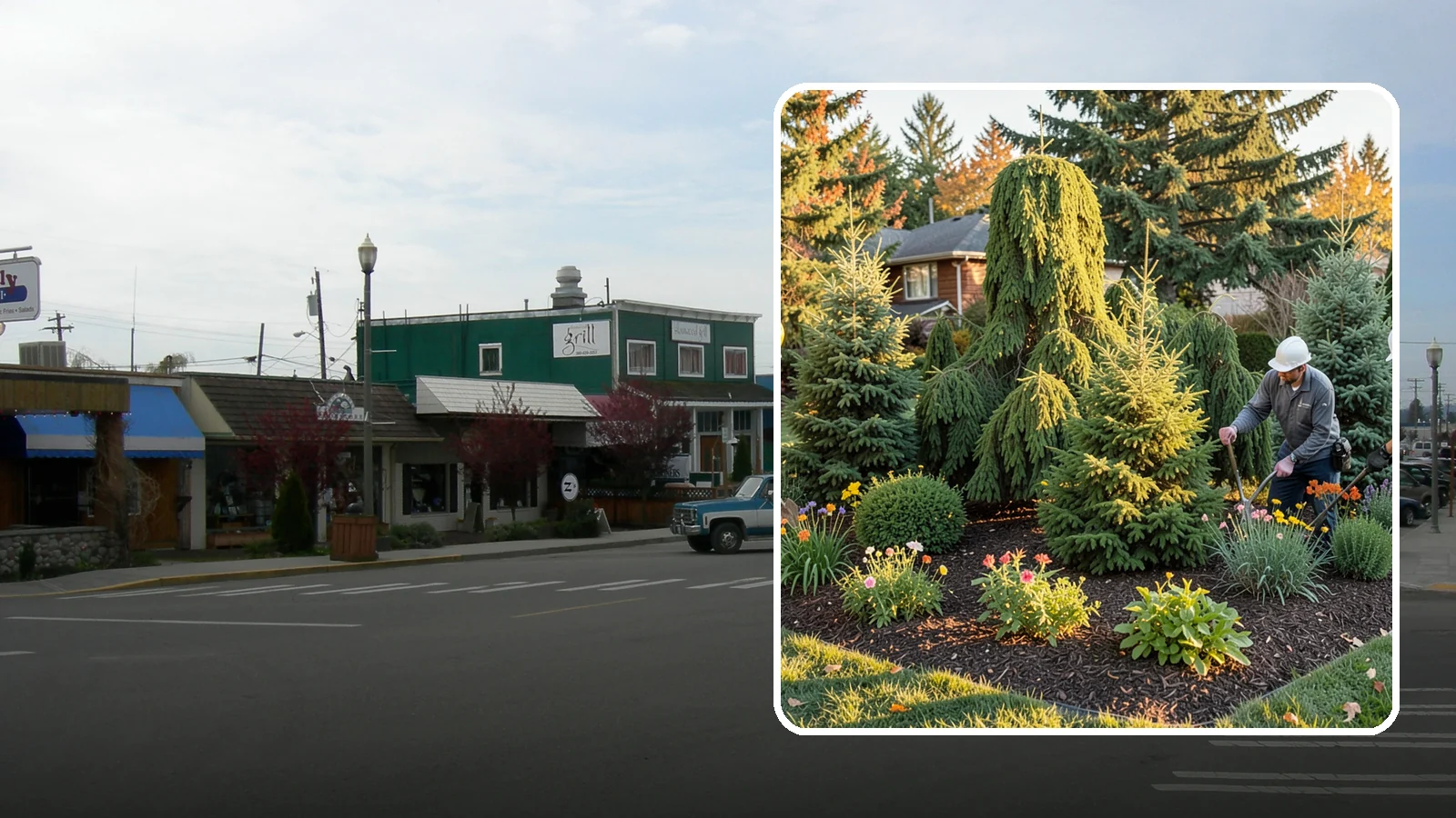 Evergreen Tree Planting in Stanwood, Snohomish County, WA - We plant evergreen trees that keep Northwest landscapes green and screened all year long.