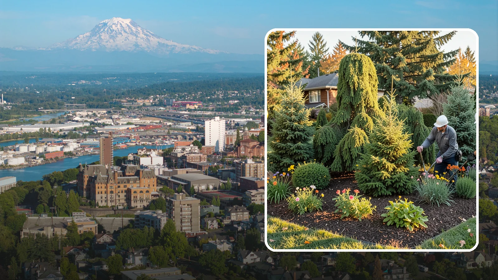 Evergreen Tree Planting in Tacoma, Pierce County, WA - We plant evergreen trees that keep Northwest landscapes green and screened all year long.