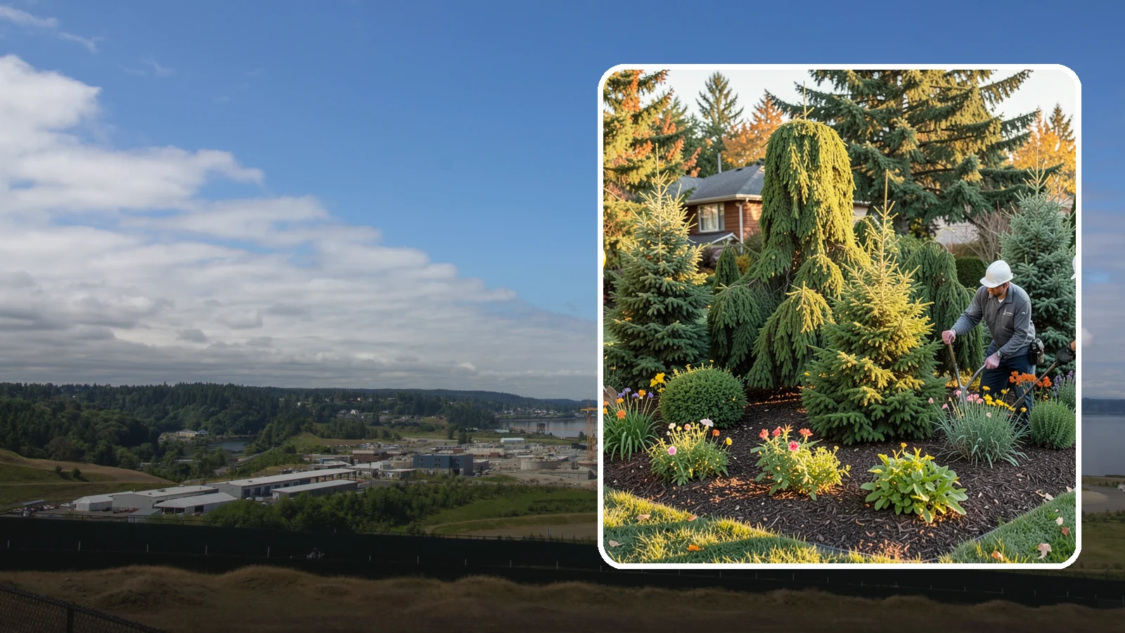 Evergreen Tree Planting in University Place, Pierce County, WA - We plant evergreen trees that keep Northwest landscapes green and screened all year long.