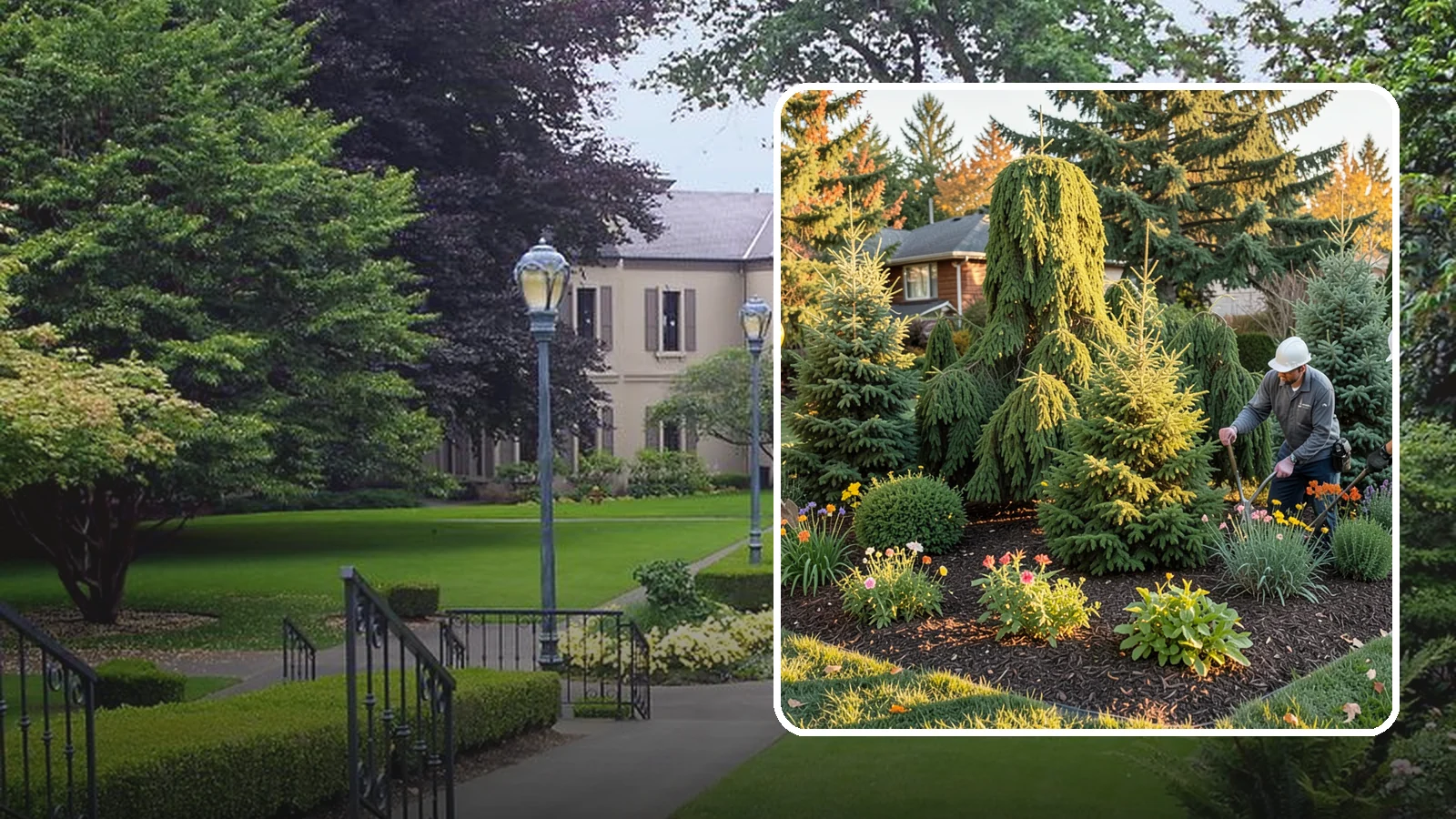 Evergreen Tree Planting in Woodinville, King County, WA - We plant evergreen trees that keep Northwest landscapes green and screened all year long.