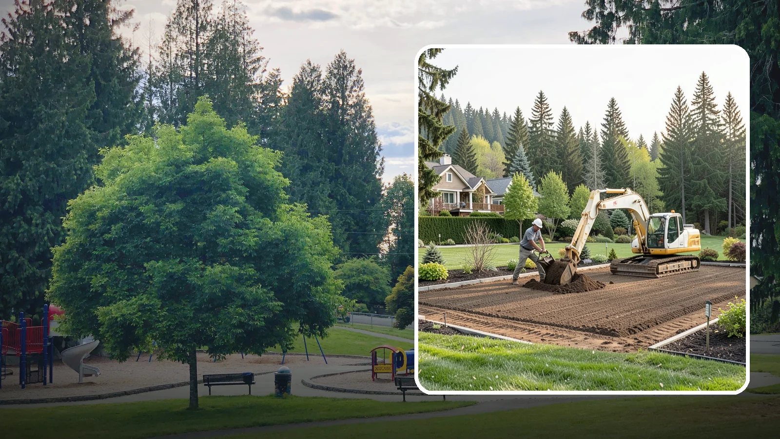 Excavation in Bonney Lake, Pierce County, WA - Precise excavation for foundations, features, drainage, and landscape projects of all sizes.