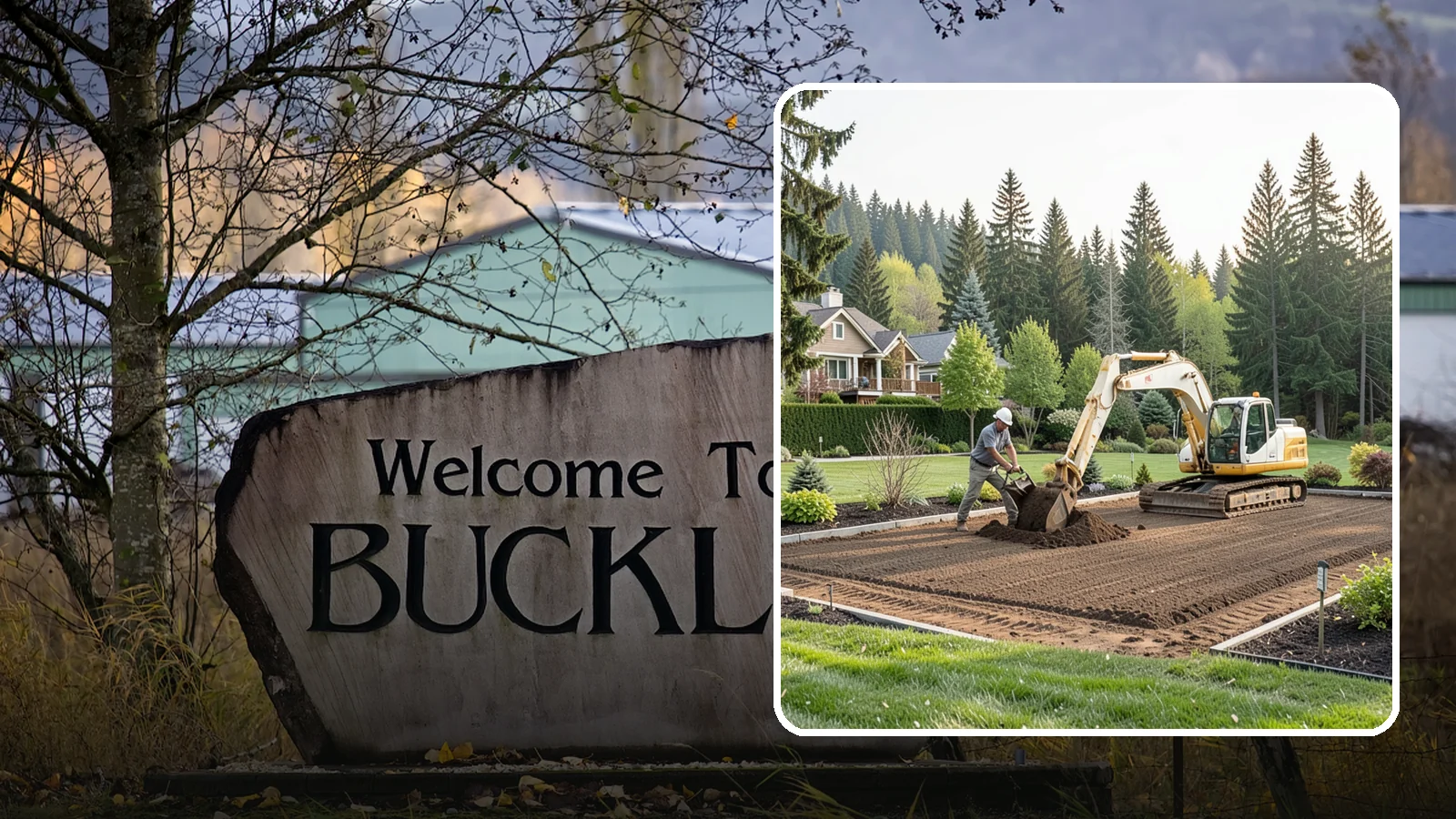 Excavation in Buckley, Pierce County, WA - Precise excavation for foundations, features, drainage, and landscape projects of all sizes.