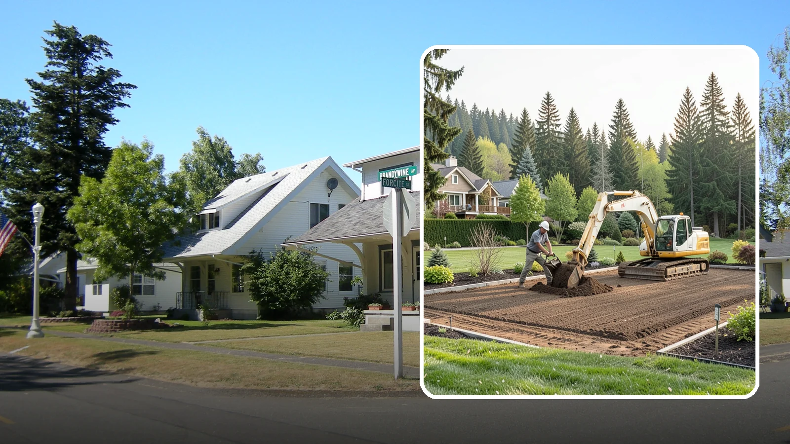 Excavation in DuPont, Pierce County, WA - Precise excavation for foundations, features, drainage, and landscape projects of all sizes.