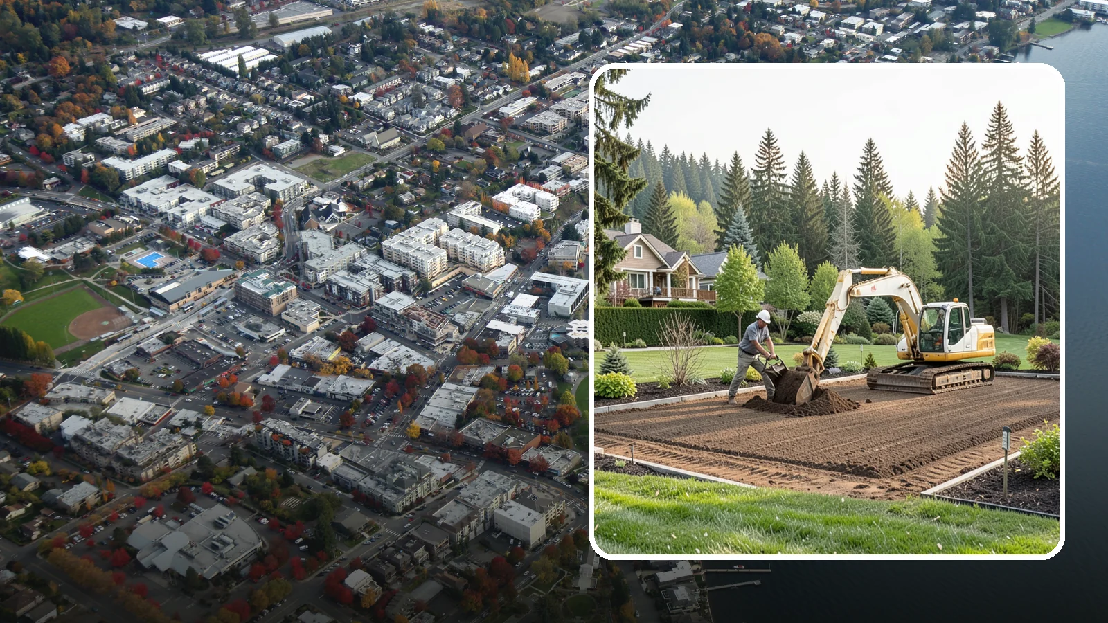 Excavation in Kirkland, King County, WA - Precise excavation for foundations, features, drainage, and landscape projects of all sizes.