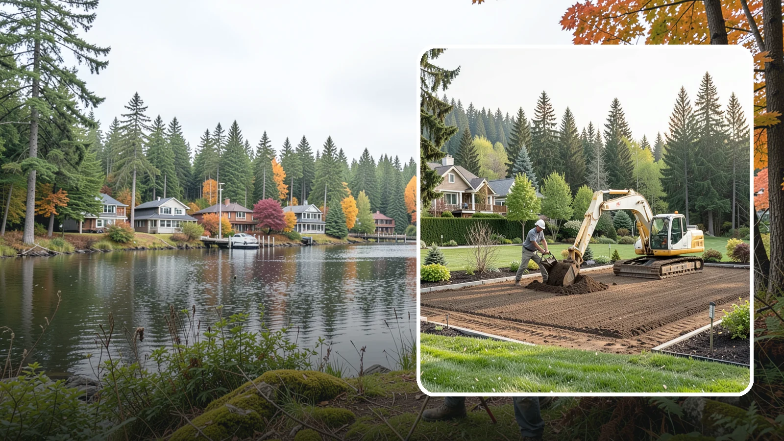 Excavation in La Conner, Skagit County, WA - Precise excavation for foundations, features, drainage, and landscape projects of all sizes.