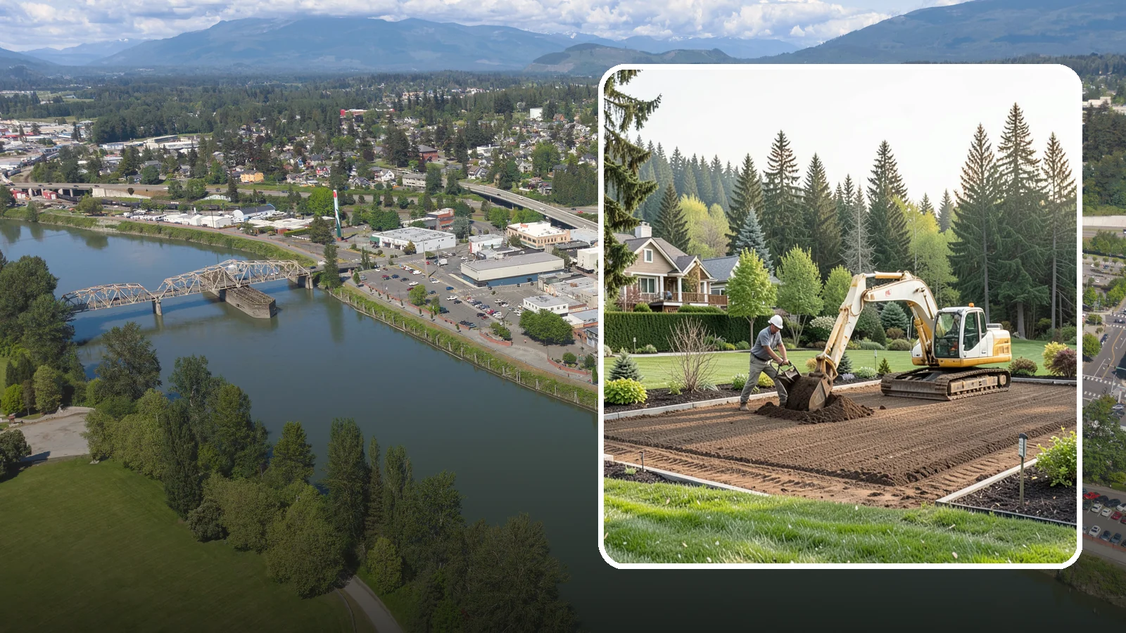 Excavation in Mount Vernon, Skagit County, WA - Precise excavation for foundations, features, drainage, and landscape projects of all sizes.