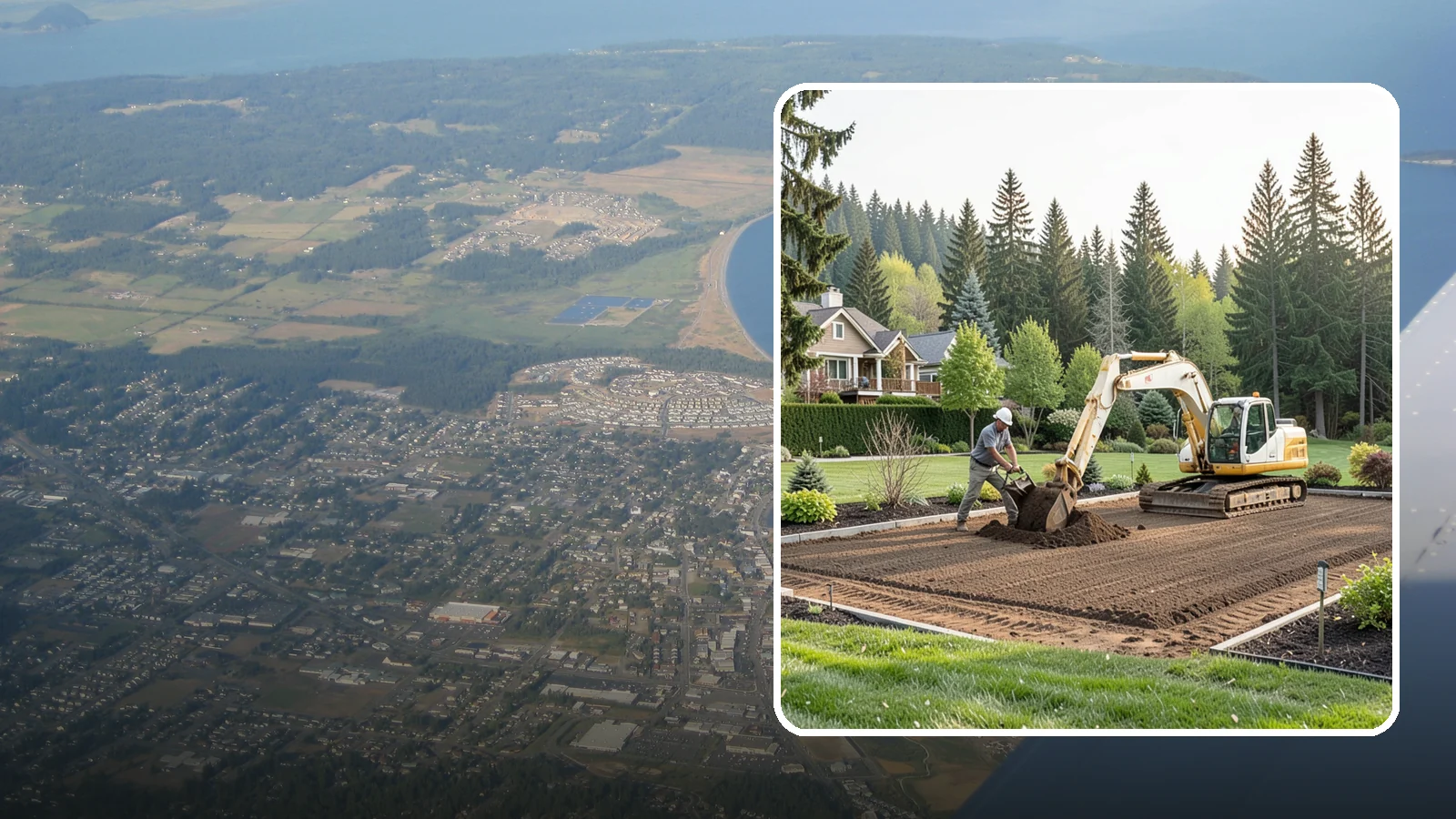 Excavation in Oak Harbor, Island County, WA - Precise excavation for foundations, features, drainage, and landscape projects of all sizes.