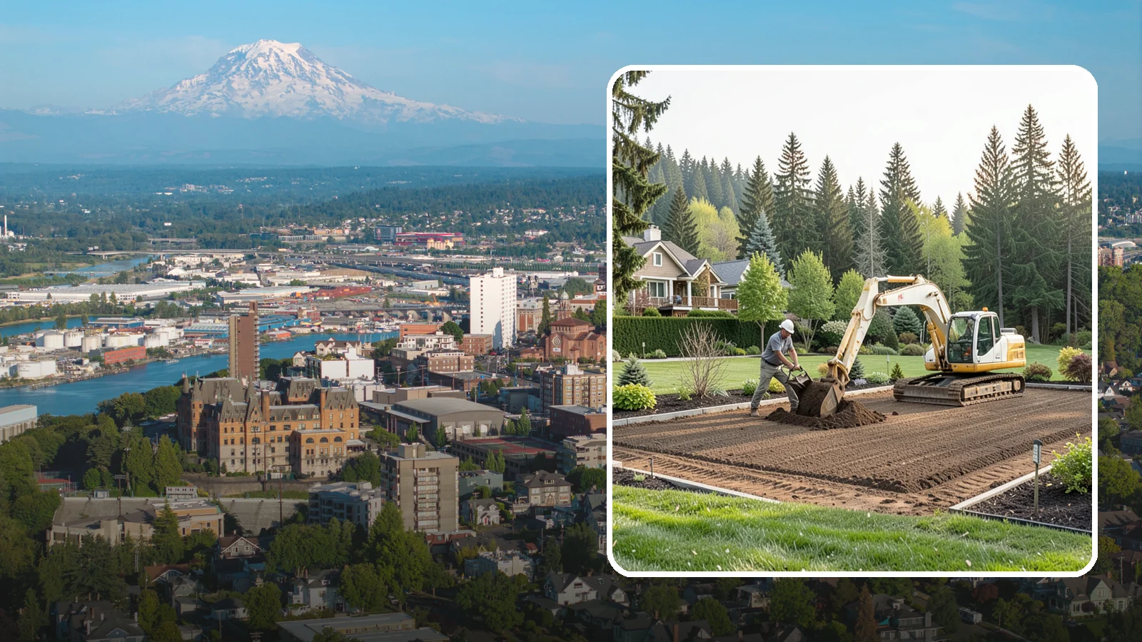 Excavation in Tacoma, Pierce County, WA - Precise excavation for foundations, features, drainage, and landscape projects of all sizes.