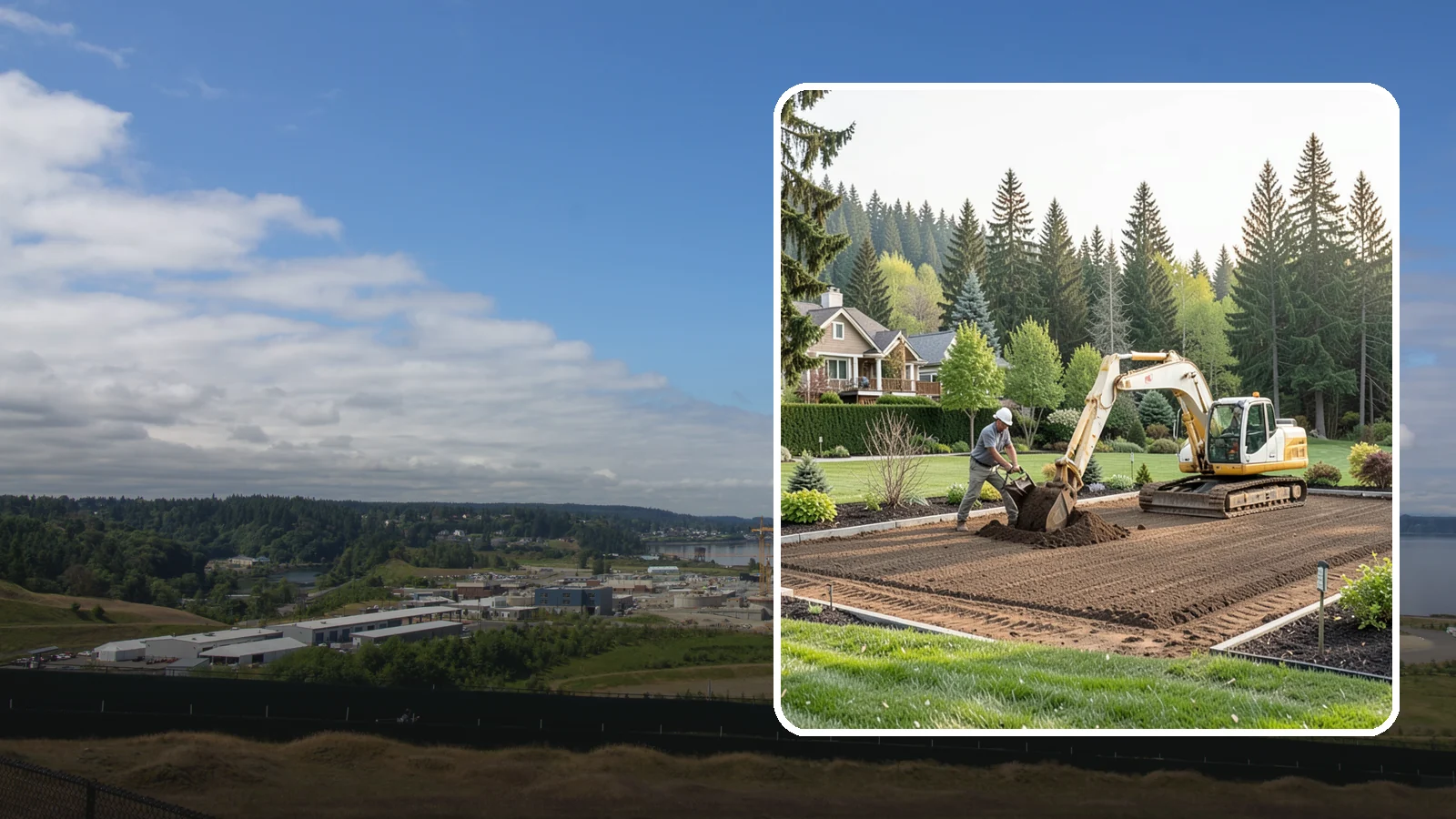 Excavation in University Place, Pierce County, WA - Precise excavation for foundations, features, drainage, and landscape projects of all sizes.