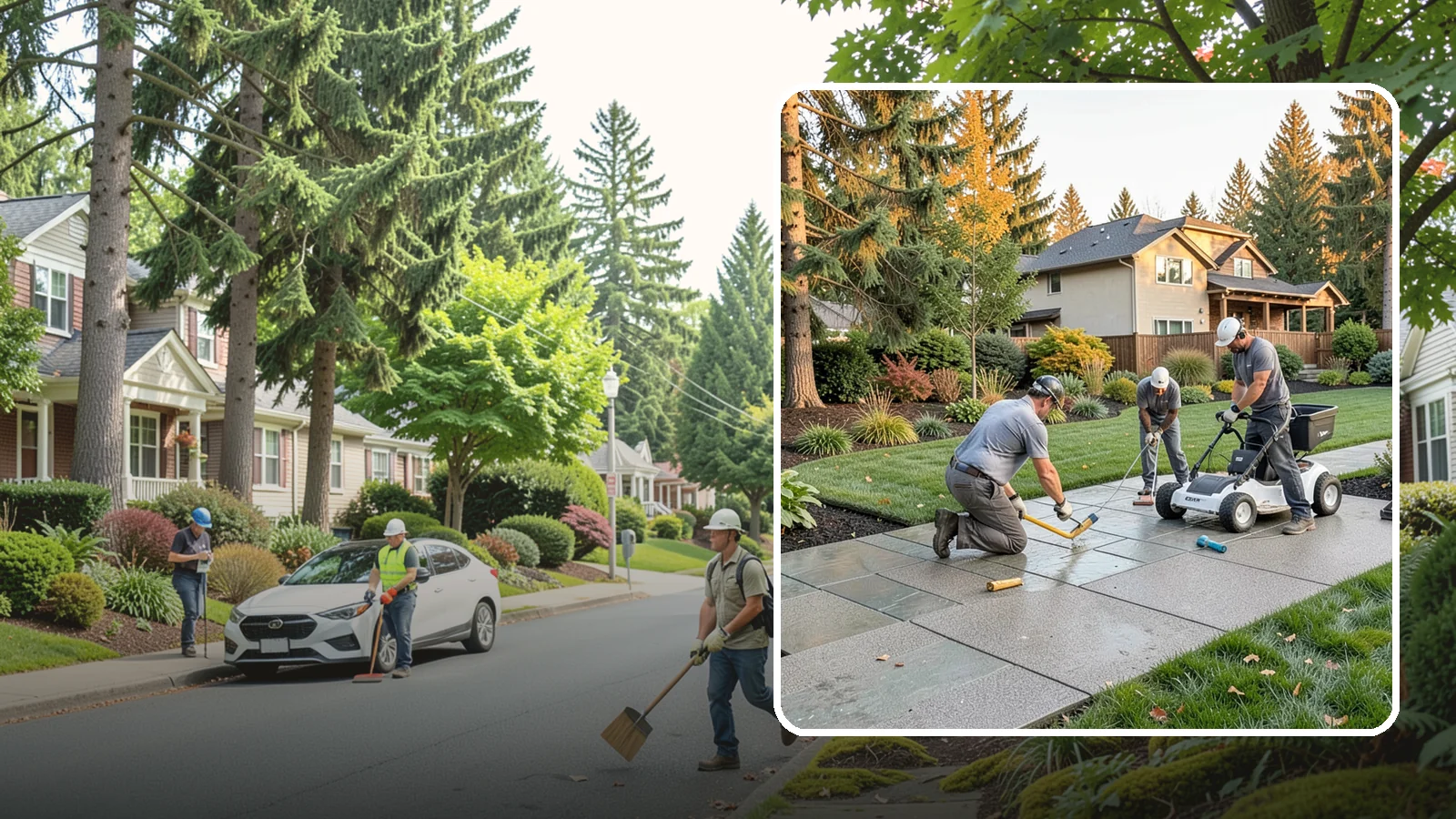 Exposed Aggregate Concrete in Beaux Arts Village, King County, WA - We finish exposed aggregate concrete that delivers natural texture and exceptional slip resistance for rainy climates.
