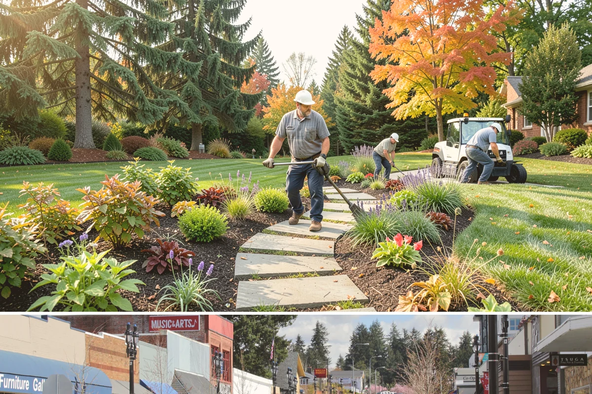 Exposed Aggregate Concrete in Bothell, King County, WA - Warm, dry summer weather gives the precise cure timing needed to expose aggregate evenly and seal it before rain returns.