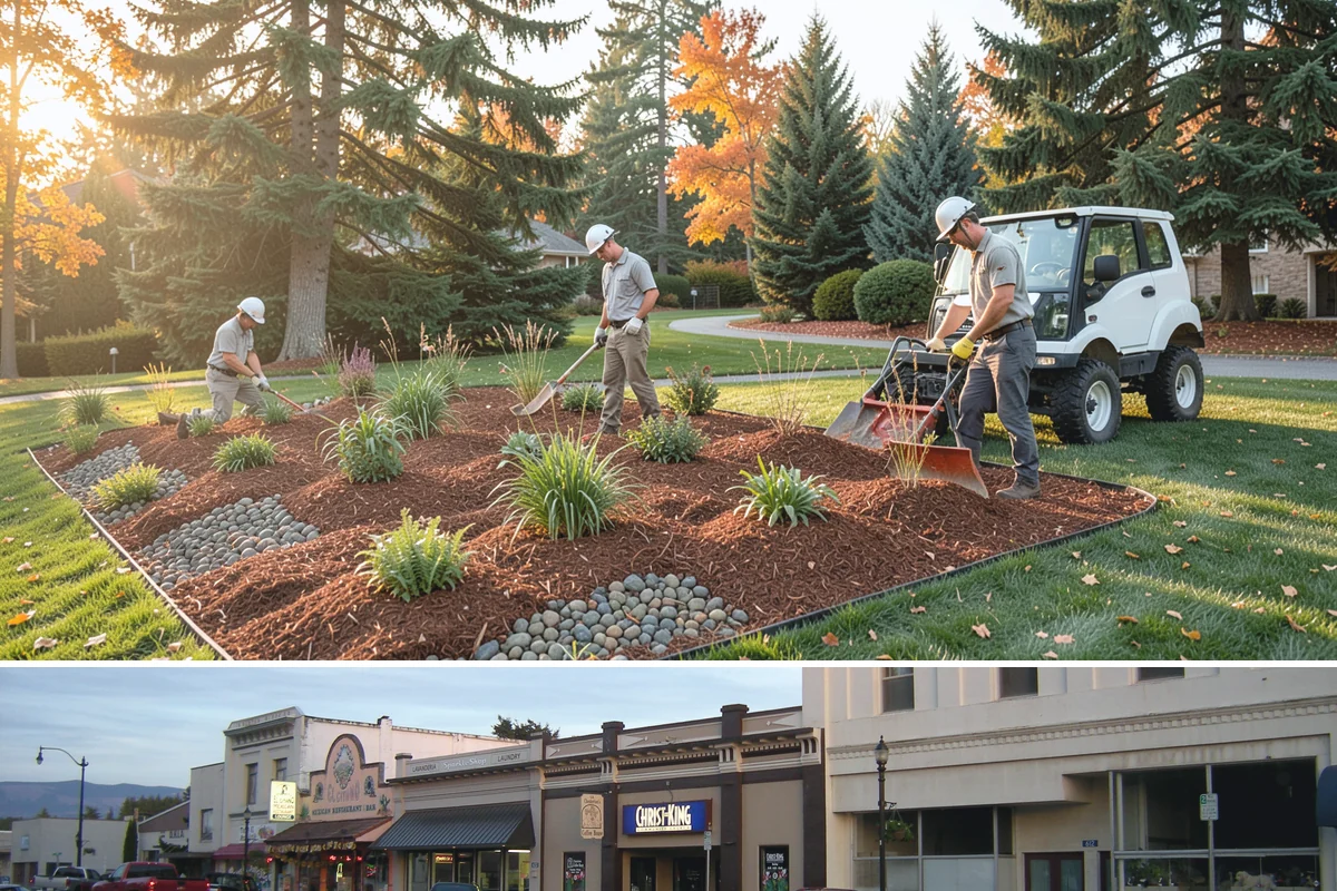 Exposed Aggregate Concrete in Burlington, Skagit County, WA - Warm, dry summer weather gives the precise cure timing needed to expose aggregate evenly and seal it before rain returns.