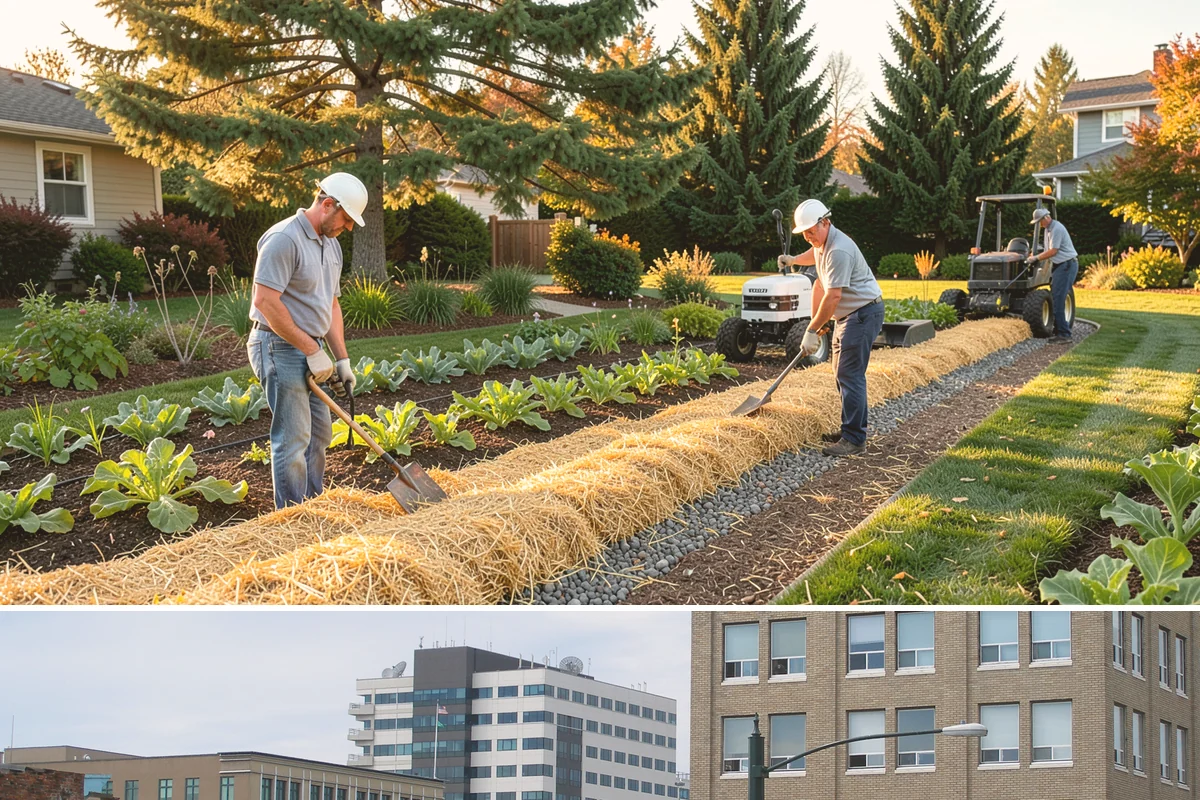 Exposed Aggregate Concrete in Everett, Snohomish County, WA - Warm, dry summer weather gives the precise cure timing needed to expose aggregate evenly and seal it before rain returns.