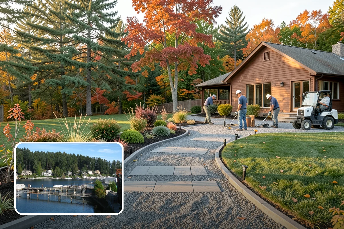 Exposed Aggregate Concrete in Gig Harbor, Pierce County, WA - Naturally textured surface offers superior wet-weather grip