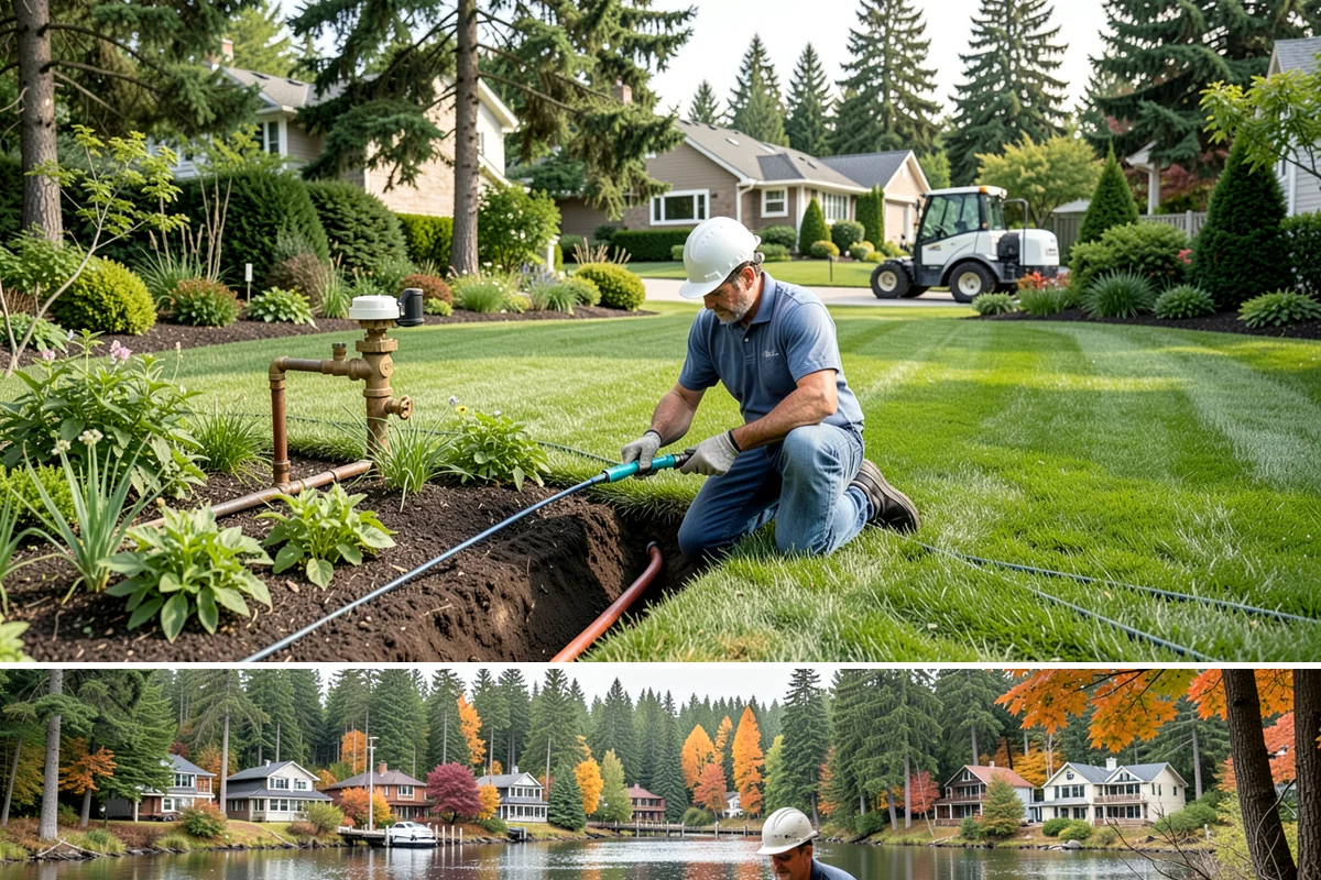 Exposed Aggregate Concrete in La Conner, Skagit County, WA - Warm, dry summer weather gives the precise cure timing needed to expose aggregate evenly and seal it before rain returns.