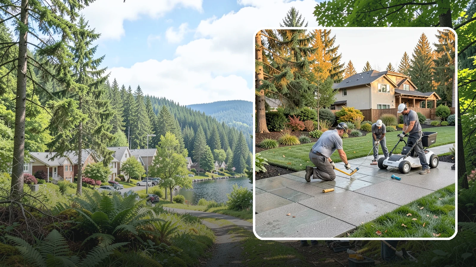 Exposed Aggregate Concrete in Lake Forest Park, King County, WA - We finish exposed aggregate concrete that delivers natural texture and exceptional slip resistance for rainy climates.