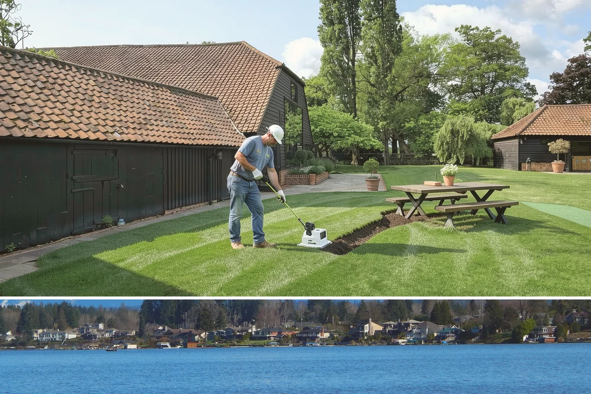 Exposed Aggregate Concrete in Lake Stevens, Snohomish County, WA - Warm, dry summer weather gives the precise cure timing needed to expose aggregate evenly and seal it before rain returns.
