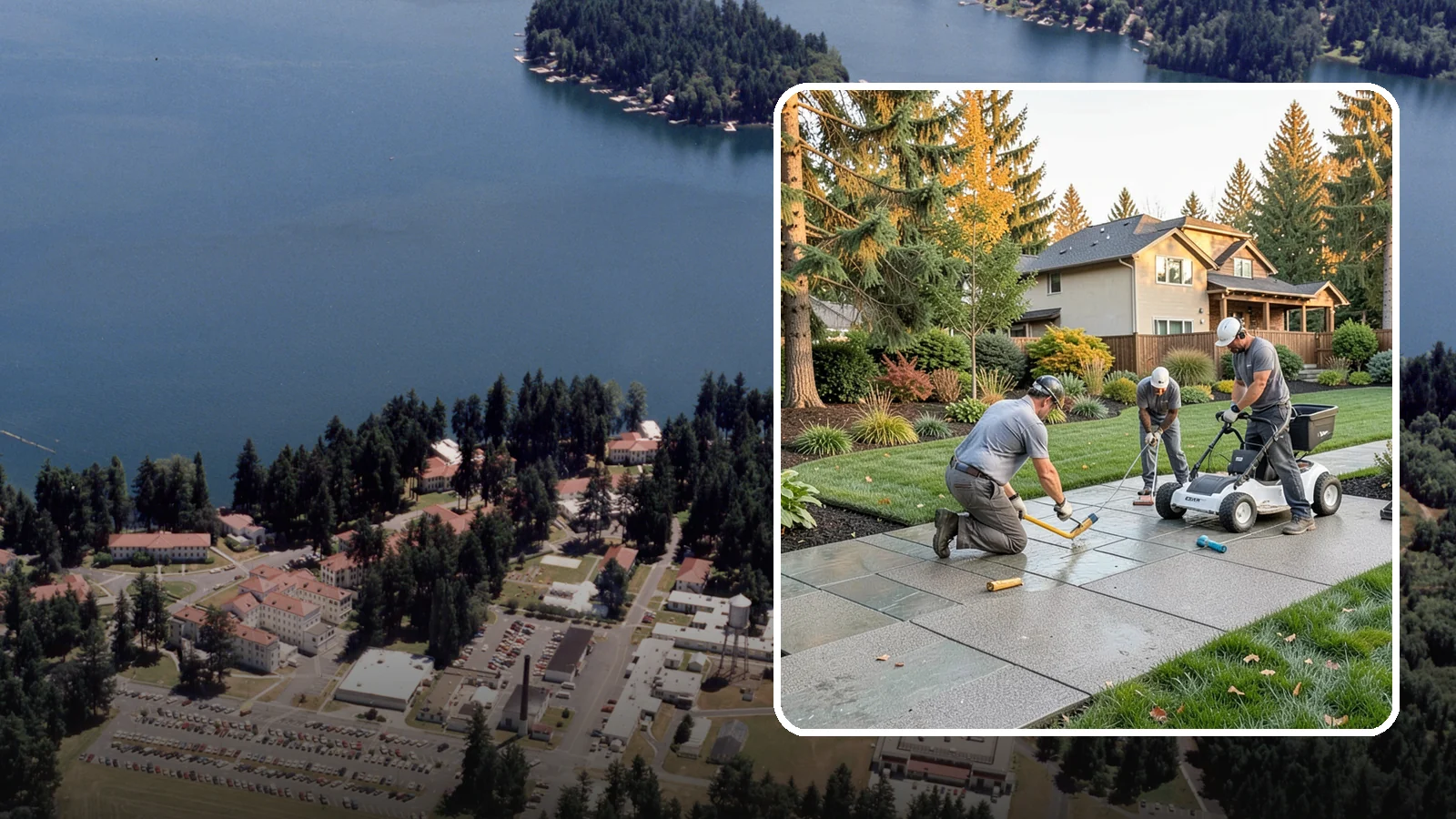 Exposed Aggregate Concrete in Lakewood, Pierce County, WA - We finish exposed aggregate concrete that delivers natural texture and exceptional slip resistance for rainy climates.