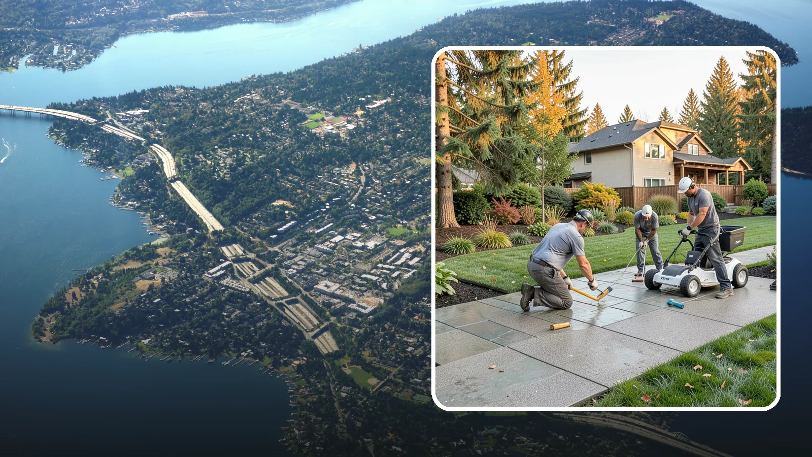 Exposed Aggregate Concrete in Mercer Island, King County, WA - We finish exposed aggregate concrete that delivers natural texture and exceptional slip resistance for rainy climates.