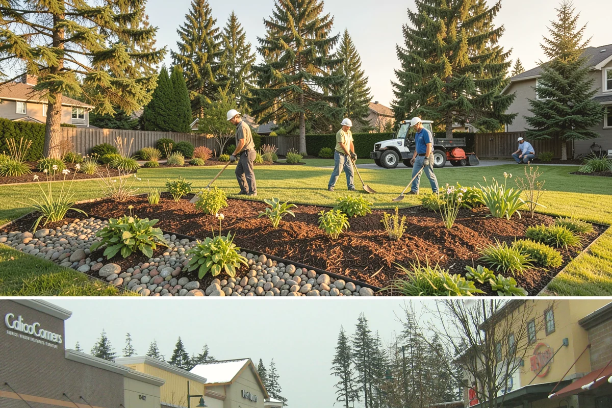 Exposed Aggregate Concrete in Mill Creek, Snohomish County, WA - Warm, dry summer weather gives the precise cure timing needed to expose aggregate evenly and seal it before rain returns.