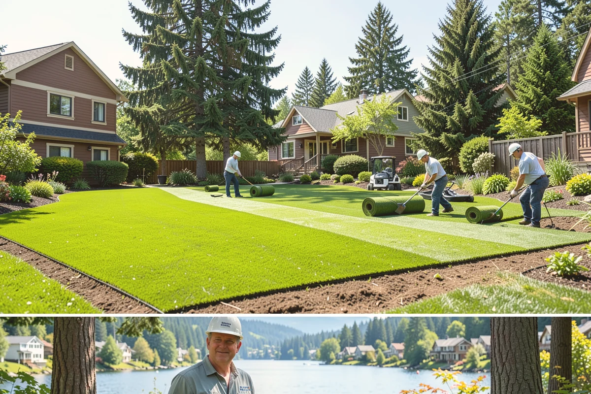 Exposed Aggregate Concrete in Milton, King County, WA - Warm, dry summer weather gives the precise cure timing needed to expose aggregate evenly and seal it before rain returns.