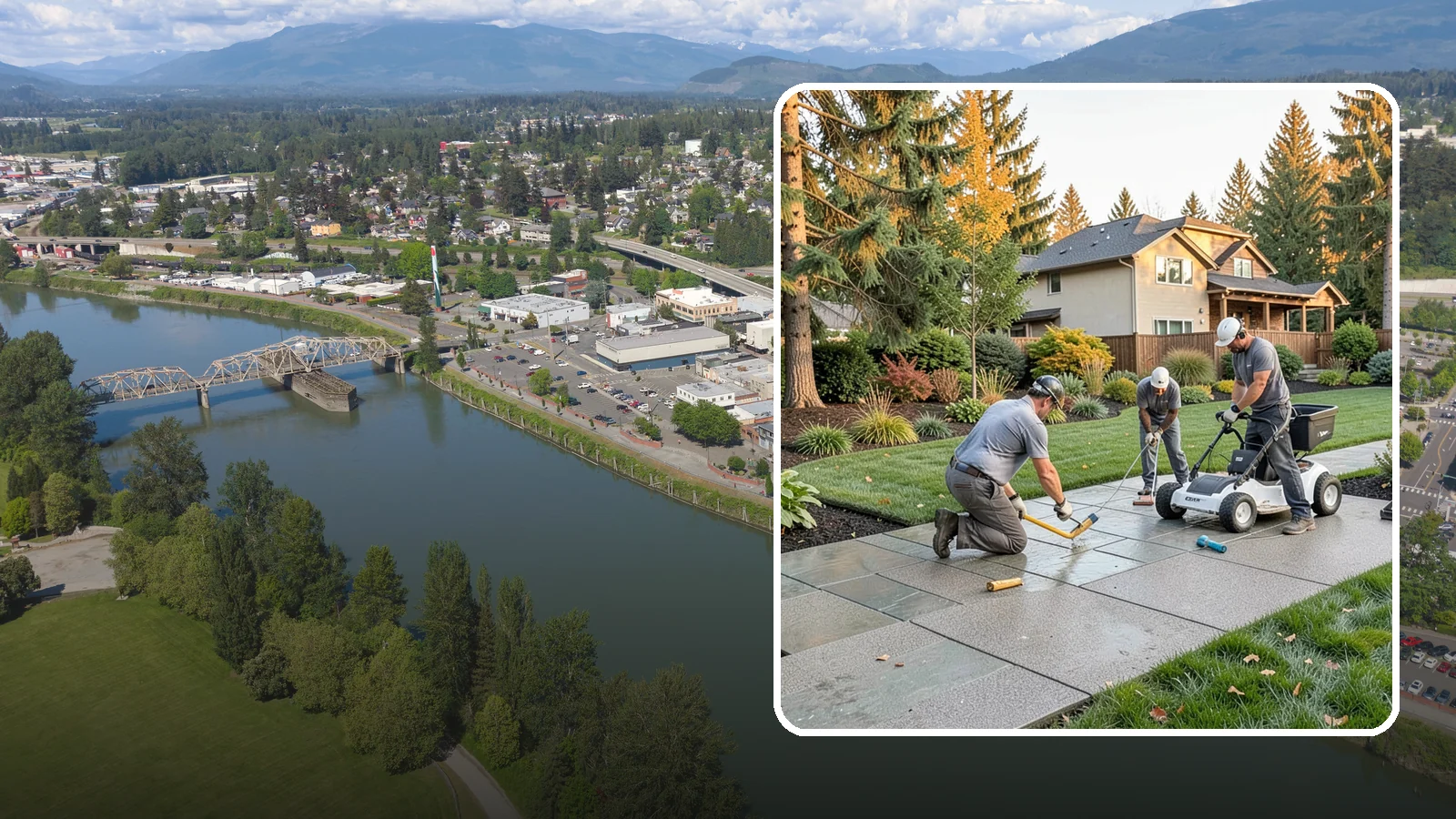Exposed Aggregate Concrete in Mount Vernon, Skagit County, WA - We finish exposed aggregate concrete that delivers natural texture and exceptional slip resistance for rainy climates.