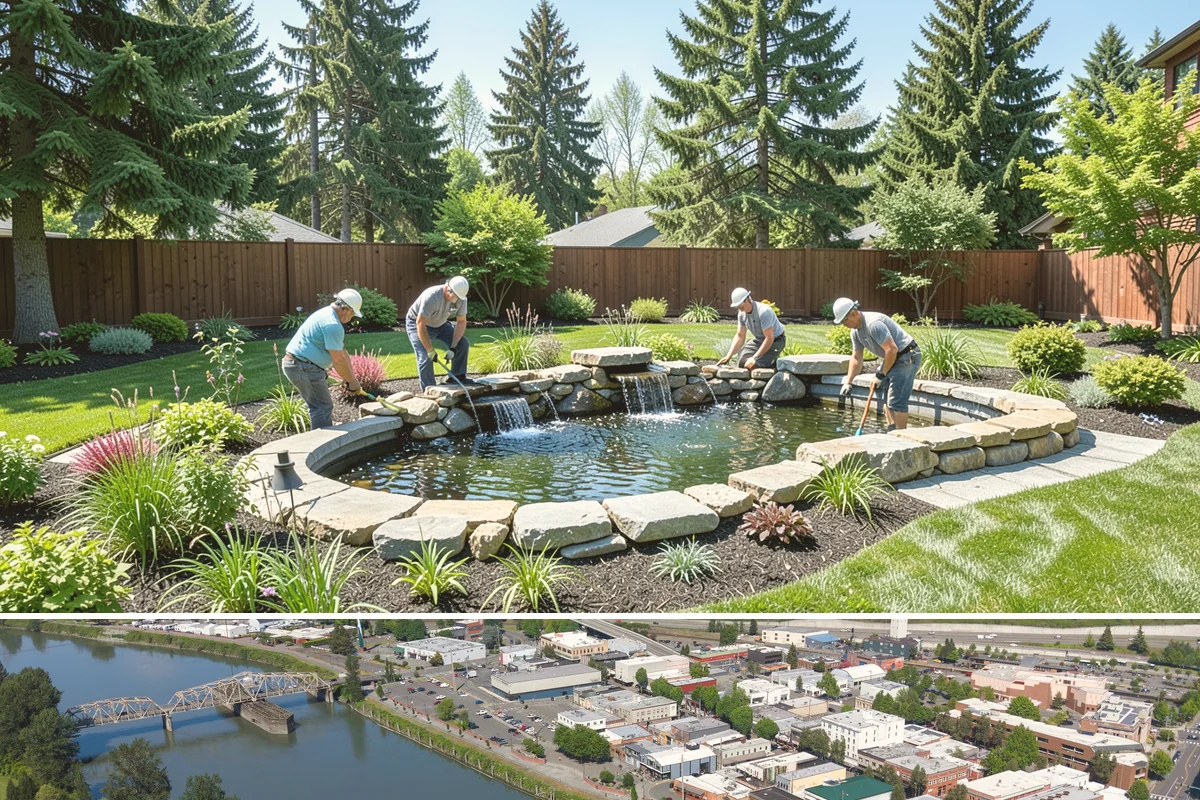 Exposed Aggregate Concrete in Mount Vernon, Skagit County, WA - Warm, dry summer weather gives the precise cure timing needed to expose aggregate evenly and seal it before rain returns.