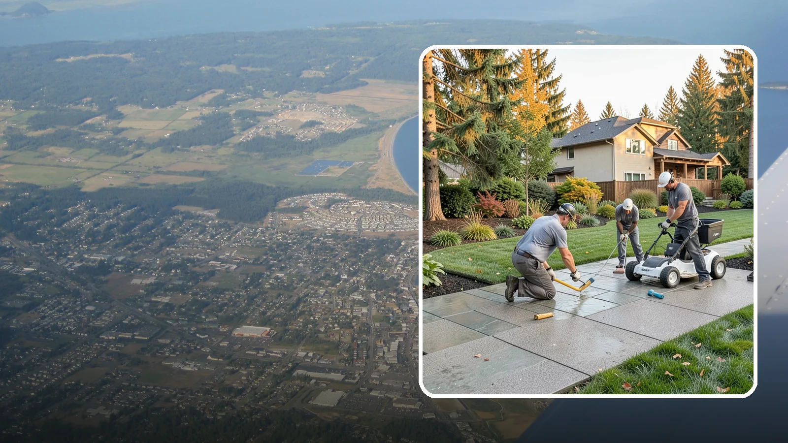 Exposed Aggregate Concrete in Oak Harbor, Island County, WA - We finish exposed aggregate concrete that delivers natural texture and exceptional slip resistance for rainy climates.