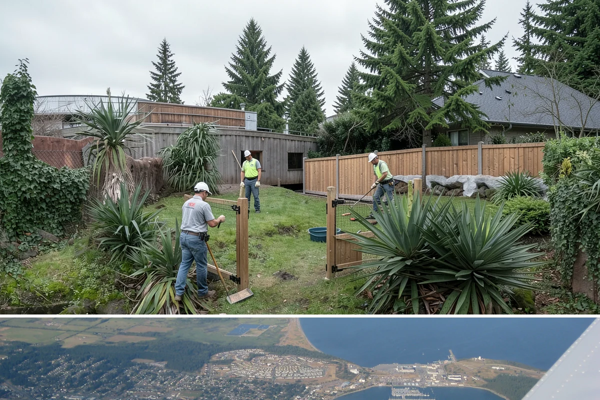 Exposed Aggregate Concrete in Oak Harbor, Island County, WA - Warm, dry summer weather gives the precise cure timing needed to expose aggregate evenly and seal it before rain returns.