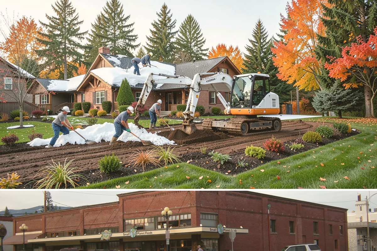 Exposed Aggregate Concrete in Sedro-Woolley, Skagit County, WA - Warm, dry summer weather gives the precise cure timing needed to expose aggregate evenly and seal it before rain returns.