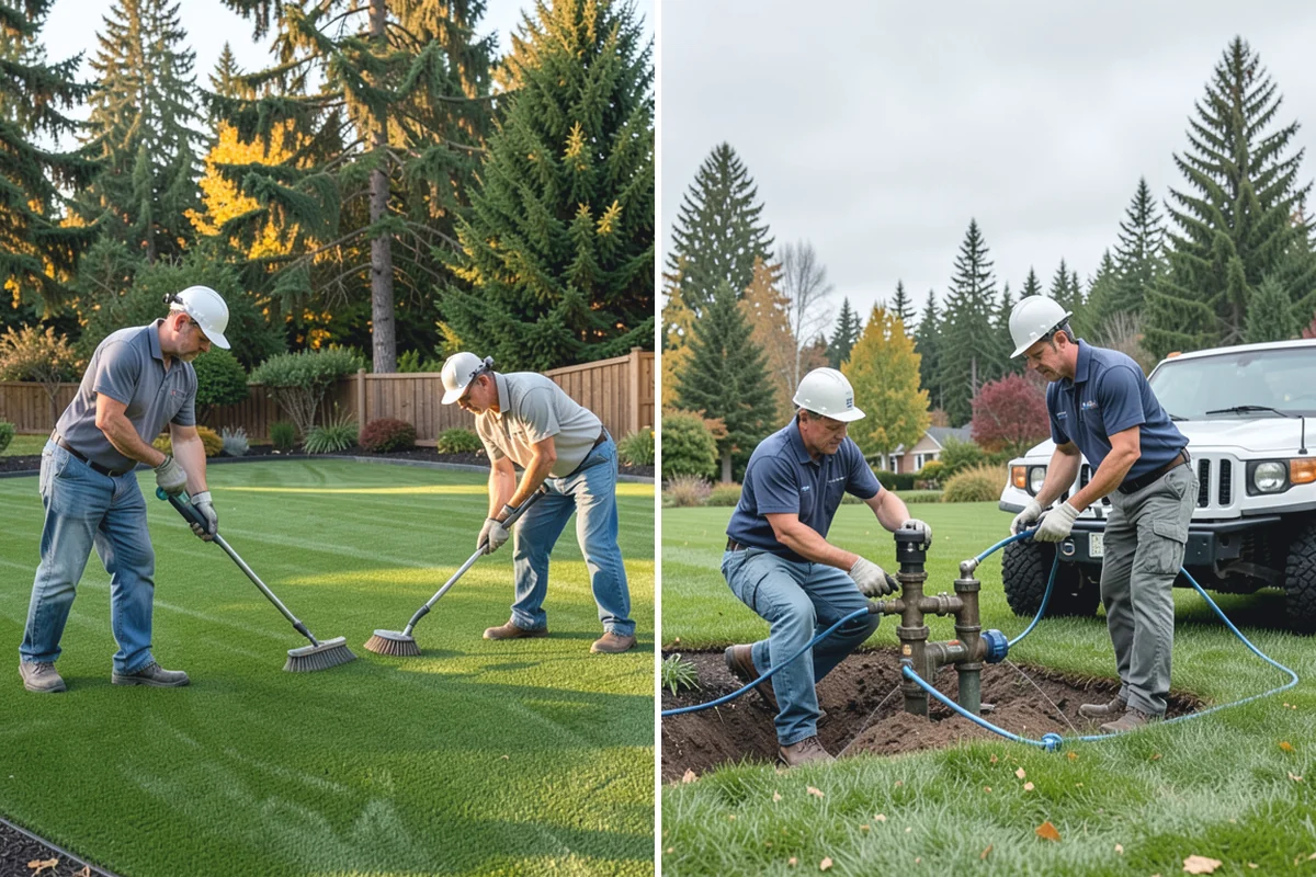 Fall Cleanup in Beaux Arts Village, King County, WA - Assess leaf drop and debris