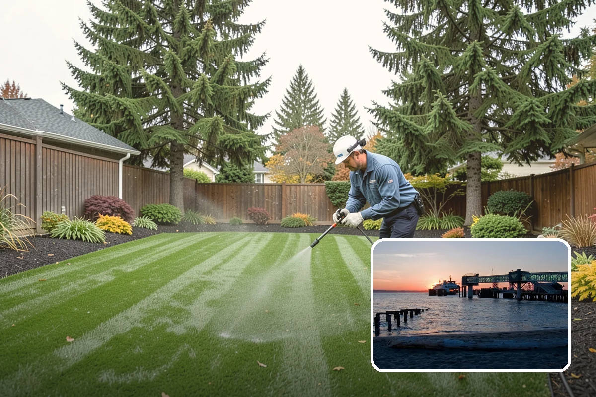 Fall Cleanup in Edmonds, Snohomish County, WA - Removes smothering leaf drop
