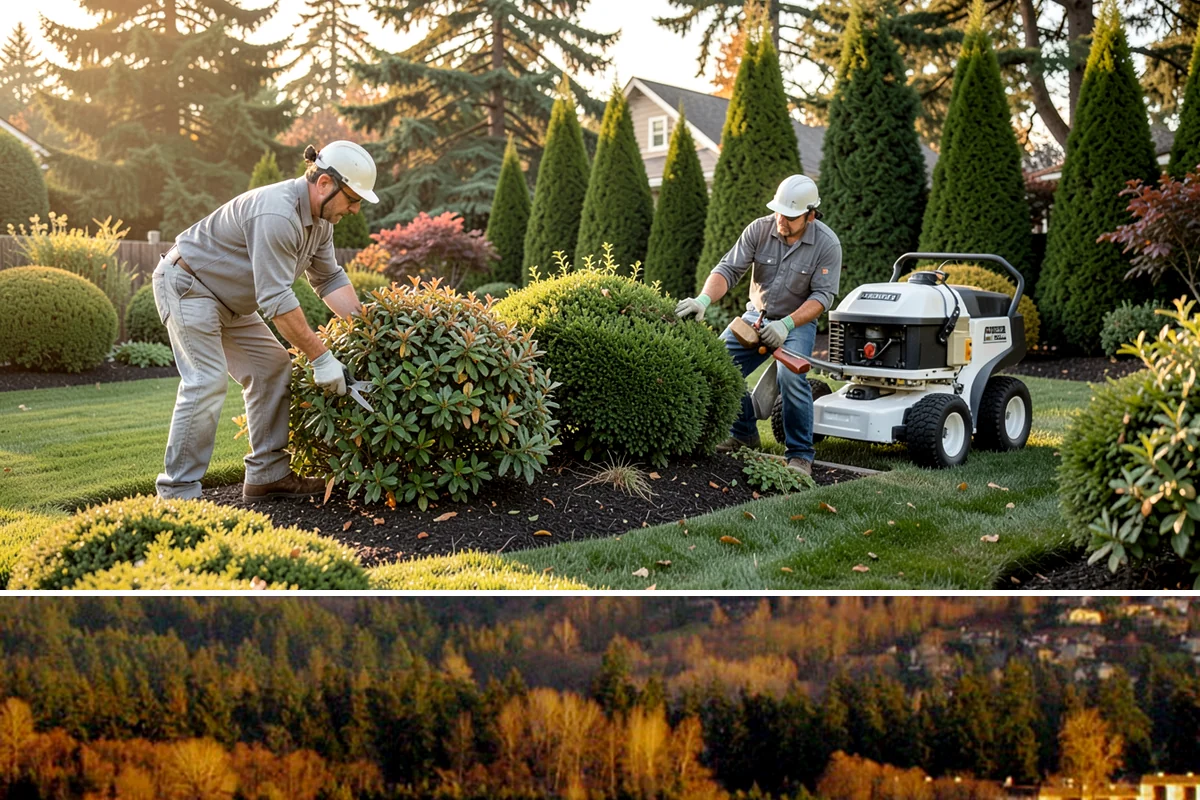 Fall Cleanup in Kenmore, King County, WA - Done in fall, often in one or more passes as leaves drop.